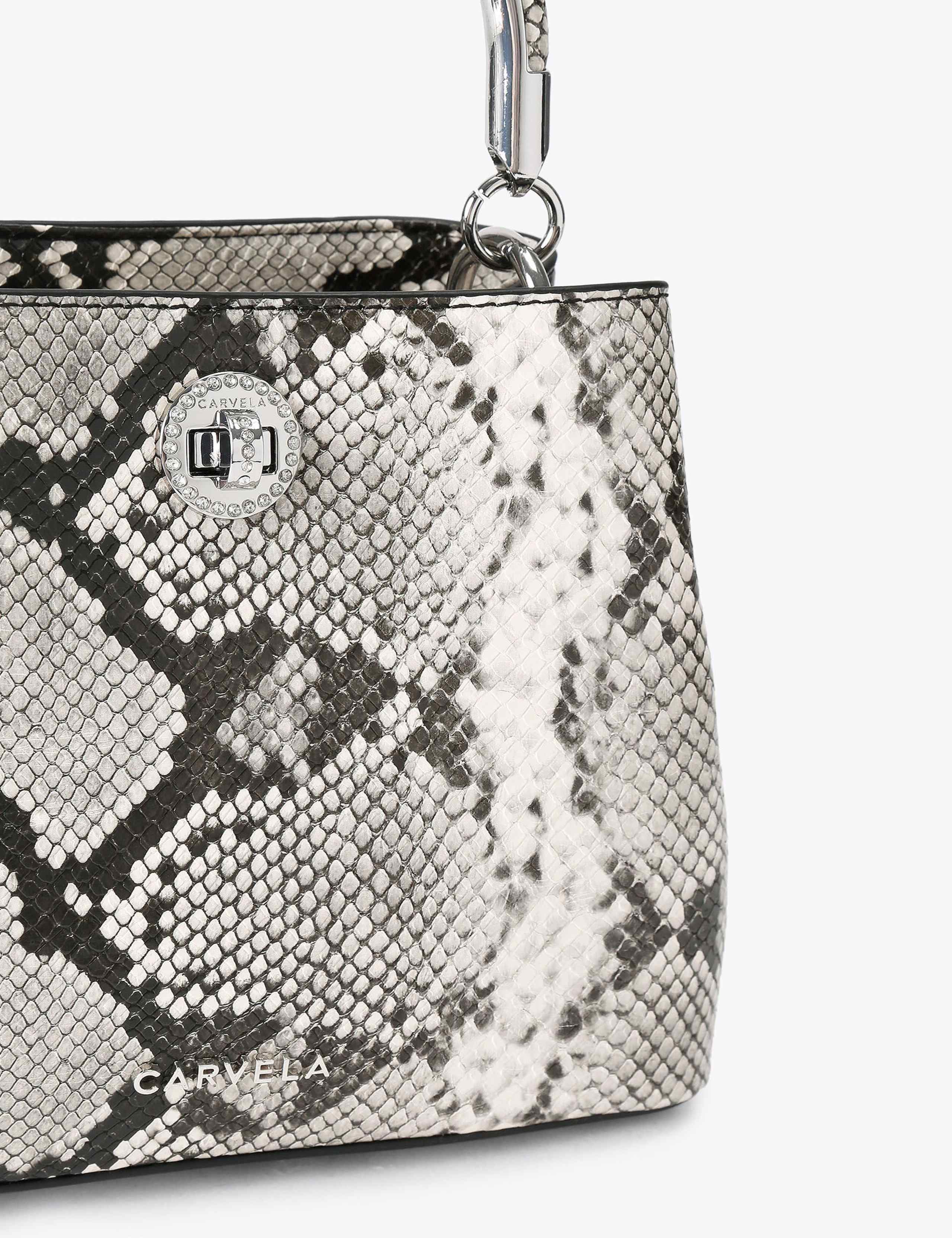 Faux Leather Snake Effect Bucket Bag 2 of 4