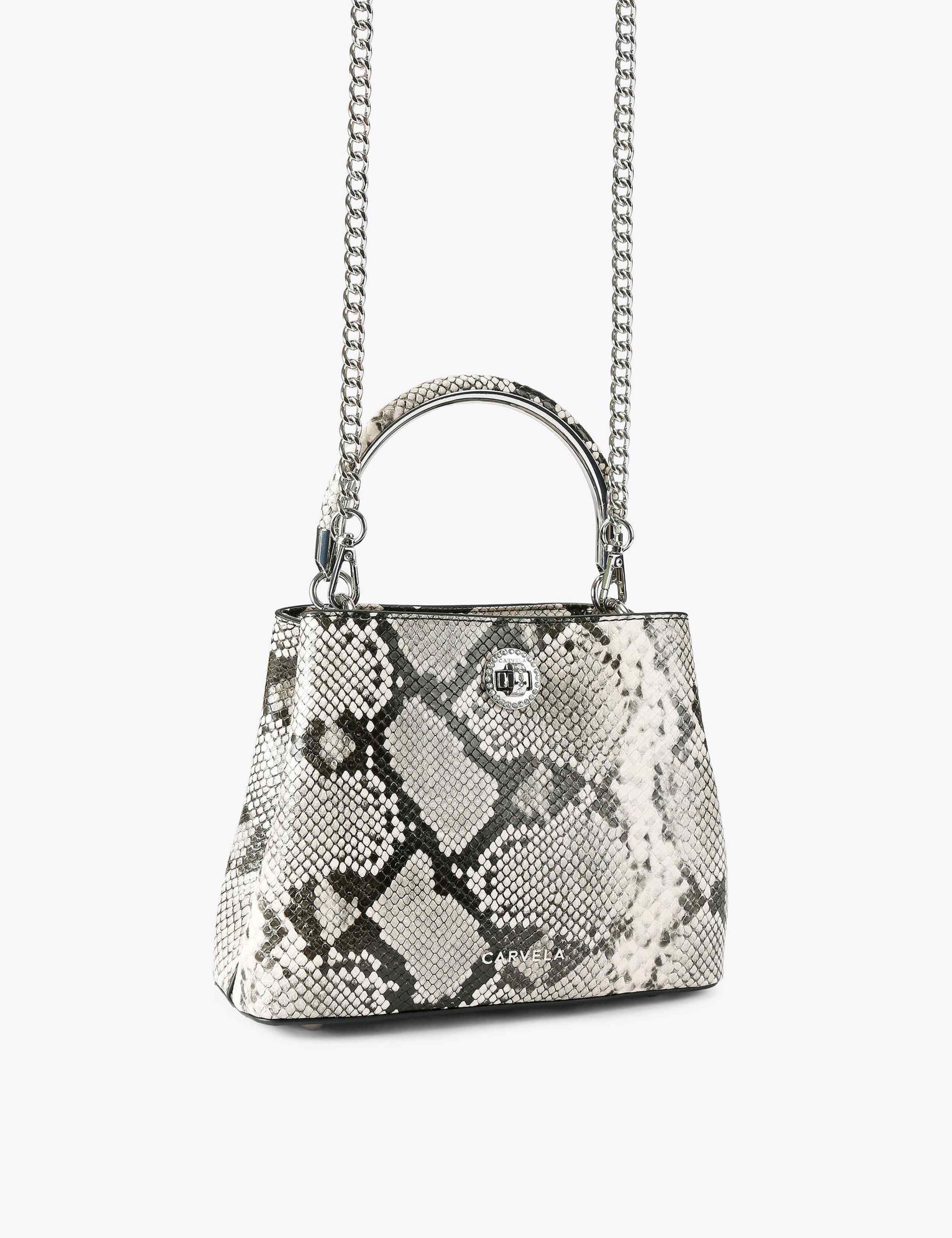 Faux Leather Snake Effect Bucket Bag 4 of 4