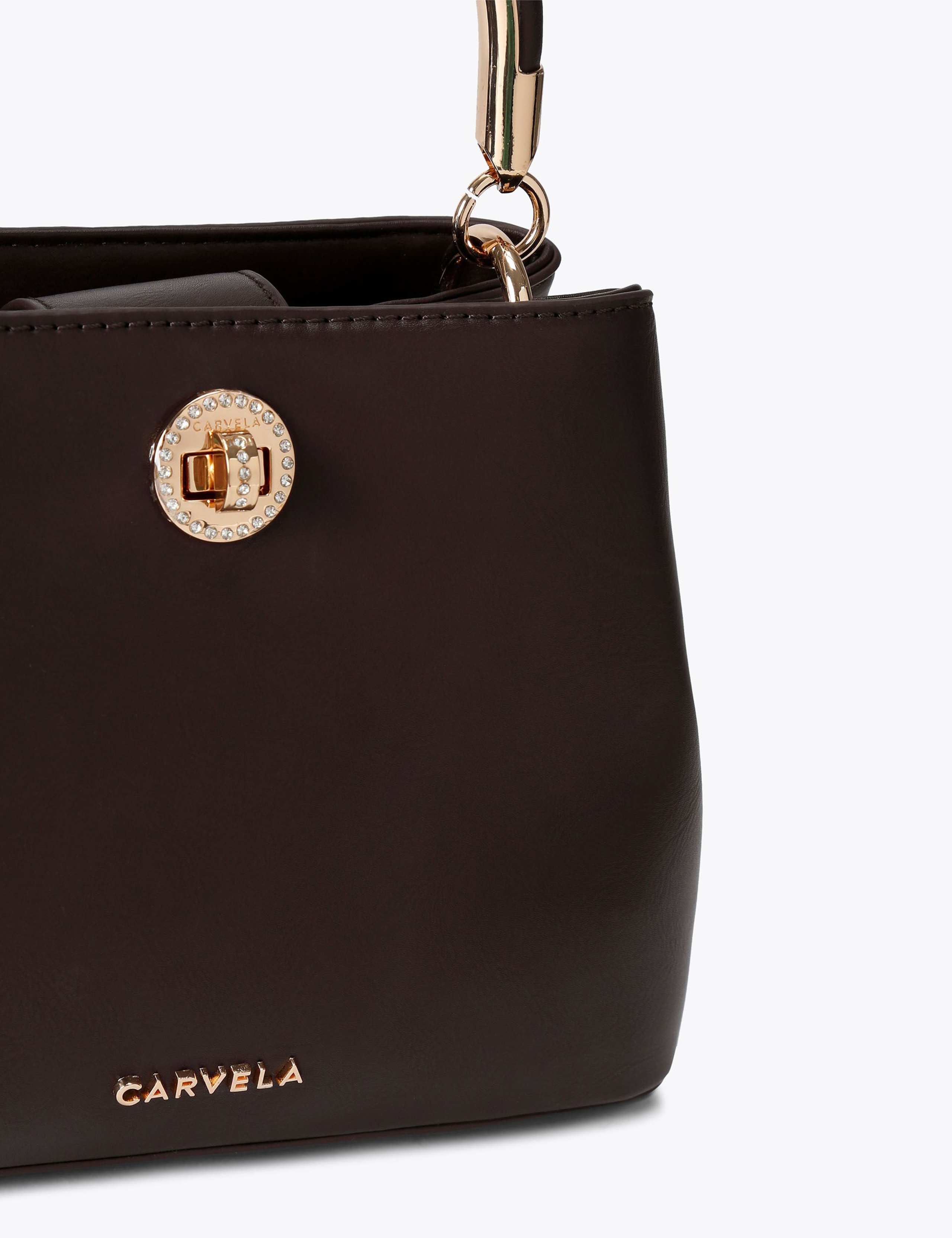 Faux Leather Top Handle Bag 4 of 4