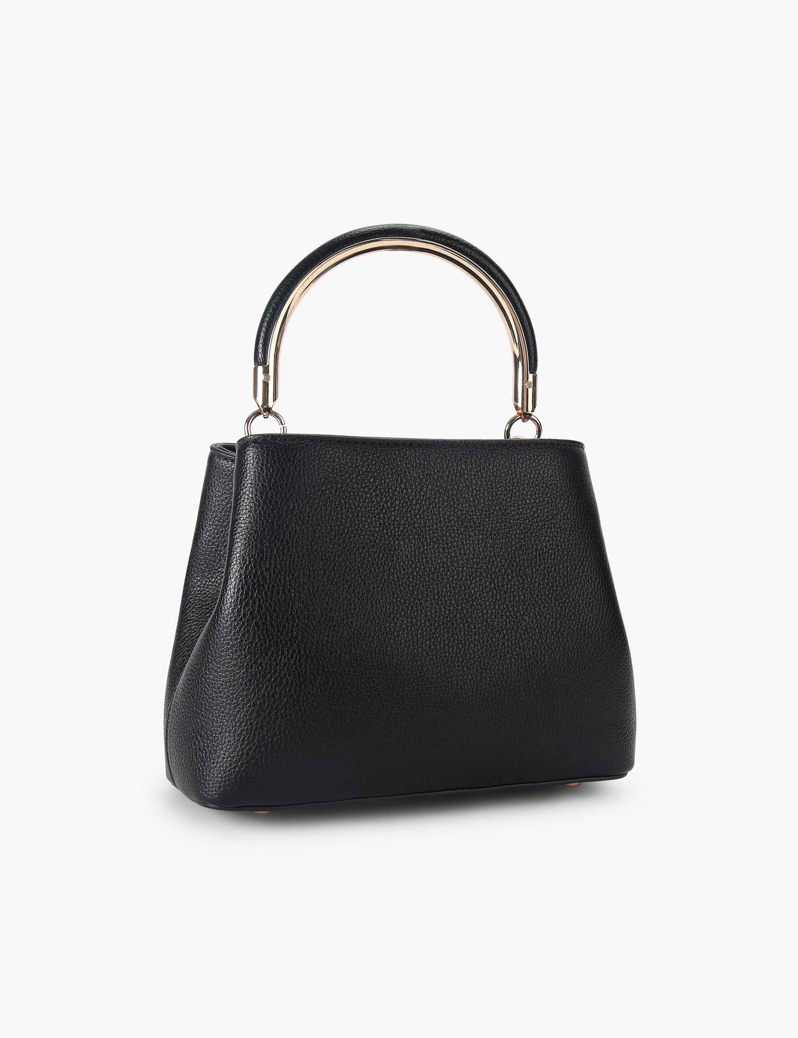 Faux Leather Top Handle Bag 2 of 4