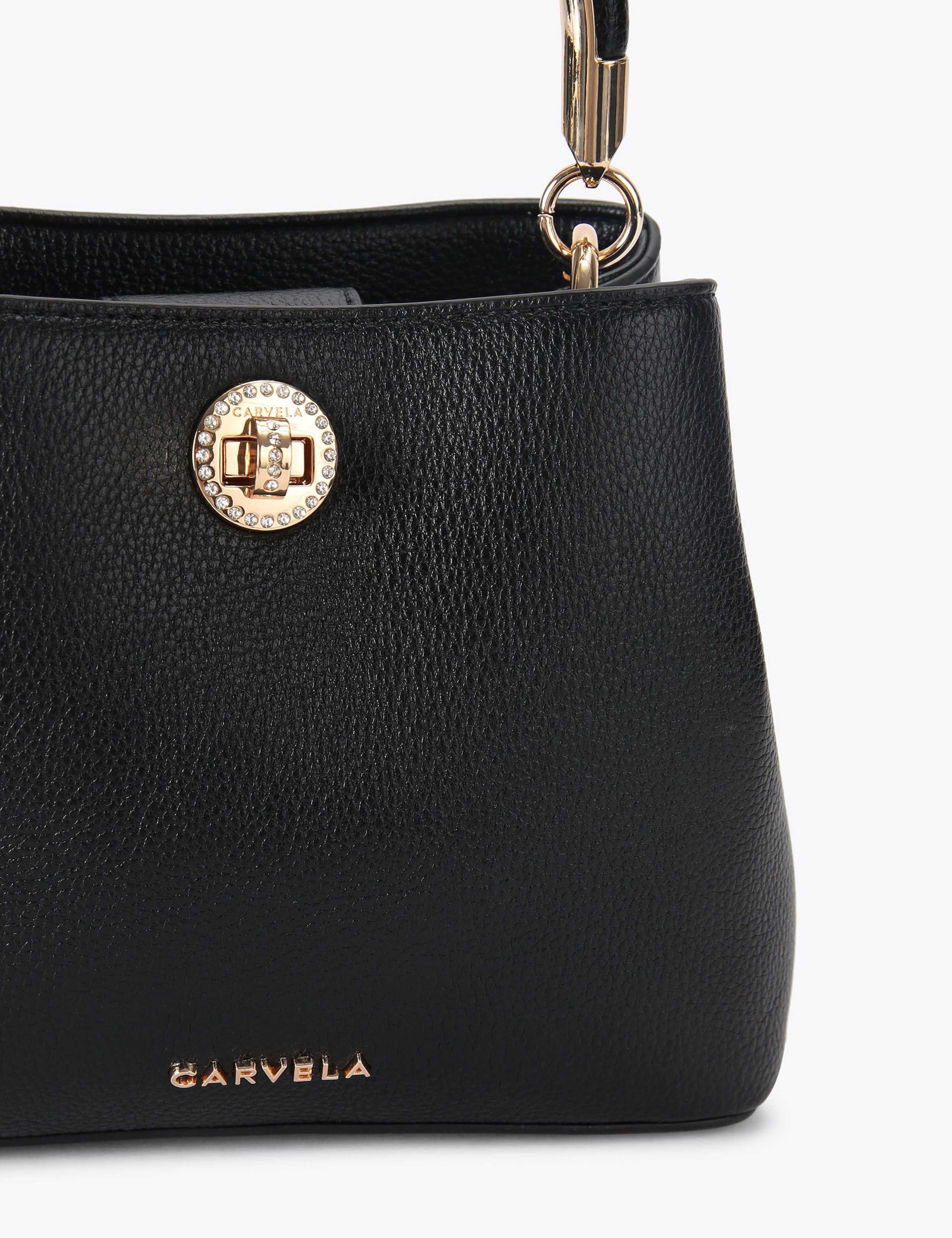 Faux Leather Top Handle Bag 3 of 4