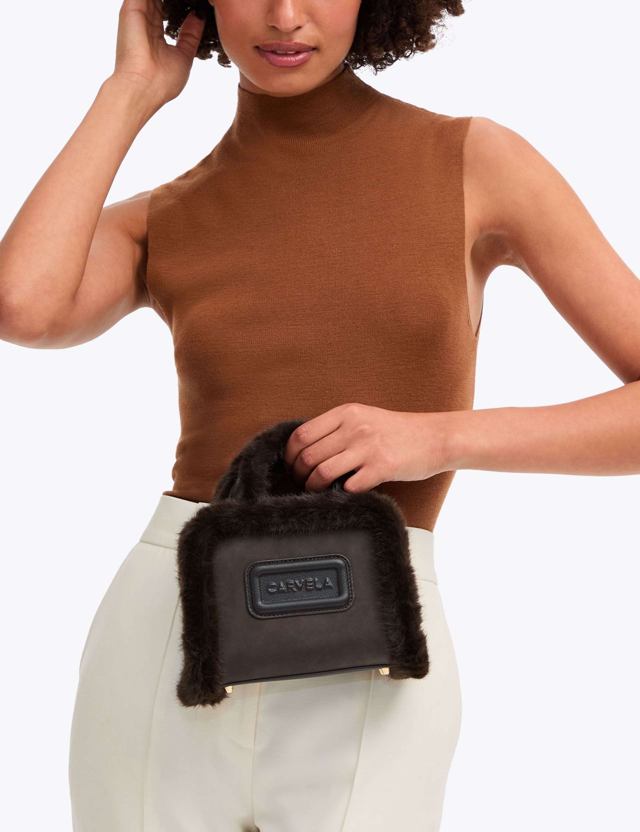 Suede Borg Mini Tote Bag 5 of 6