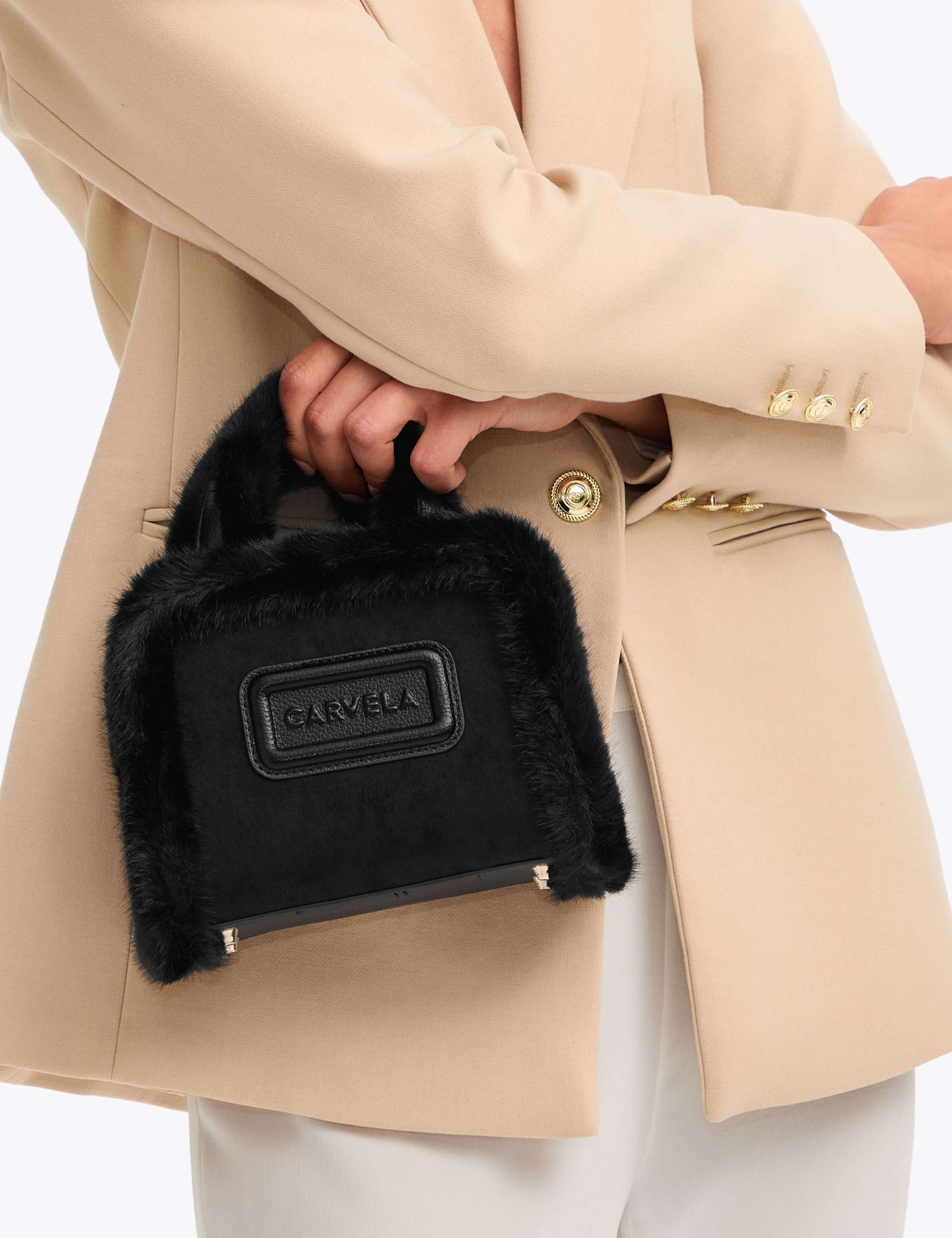 Suede Borg Mini Tote Bag 6 of 6