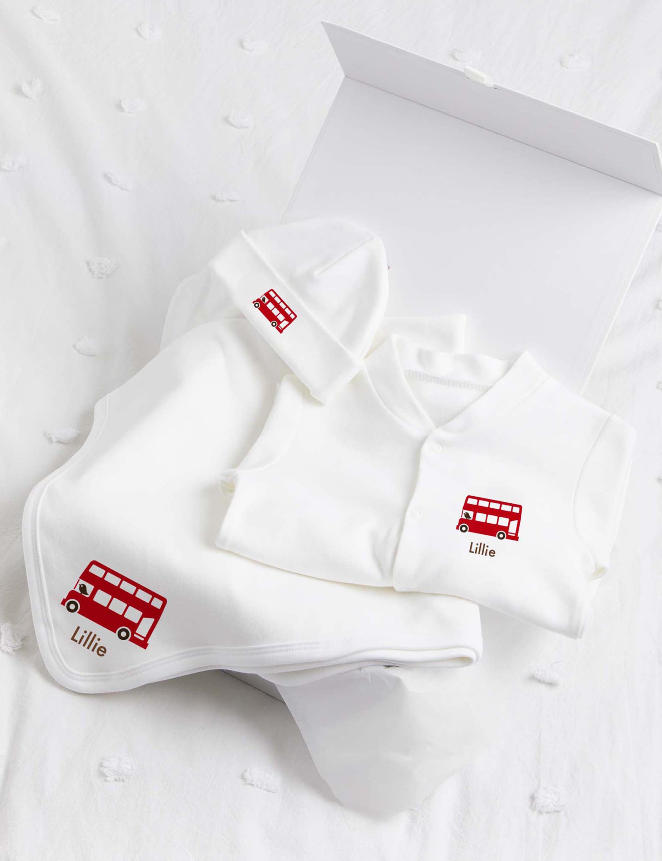 Personalised London Bus Starter Set (0-1 Yrs) 1 of 3