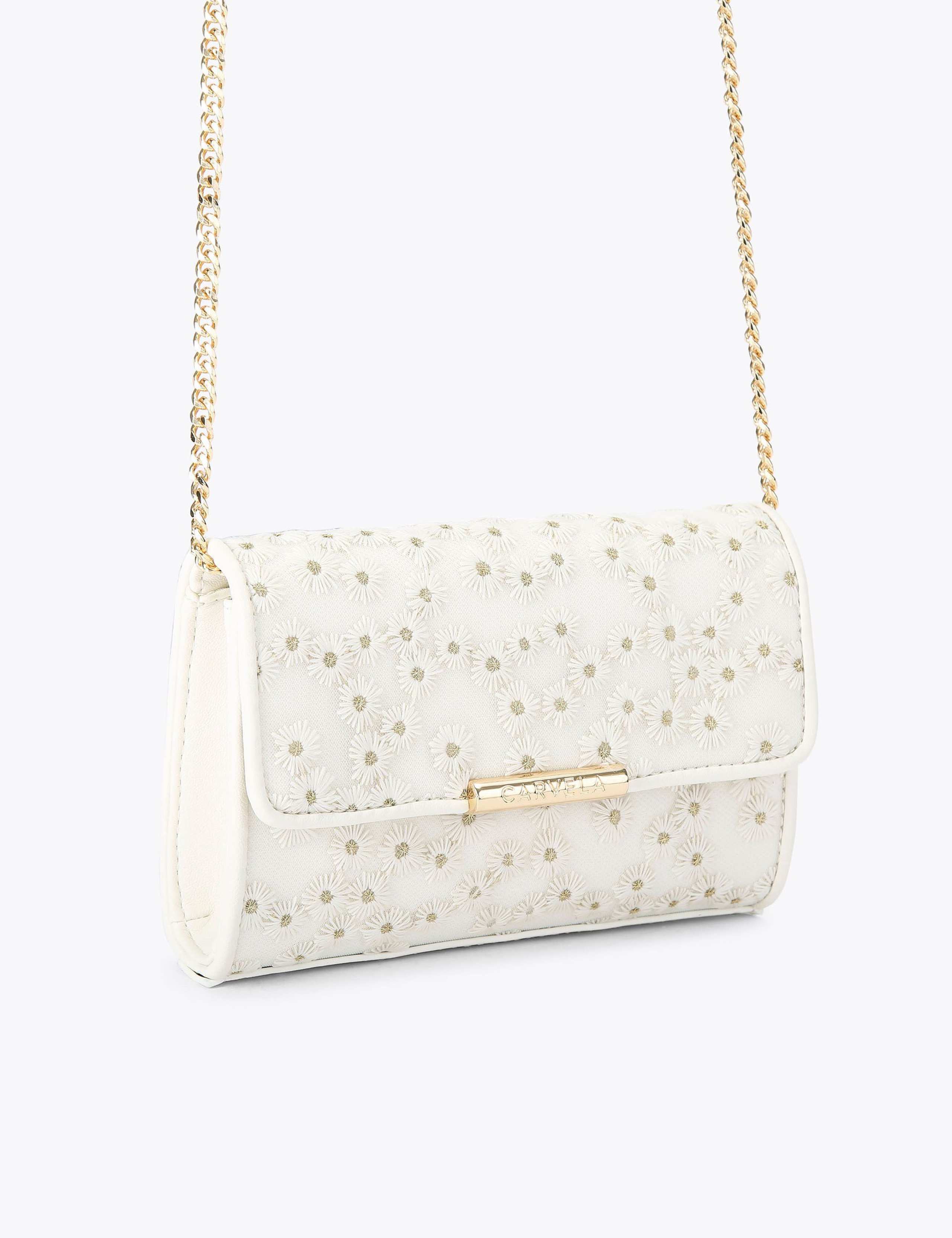 Embroidered Flower Chain Strap Clutch Bag 4 of 5