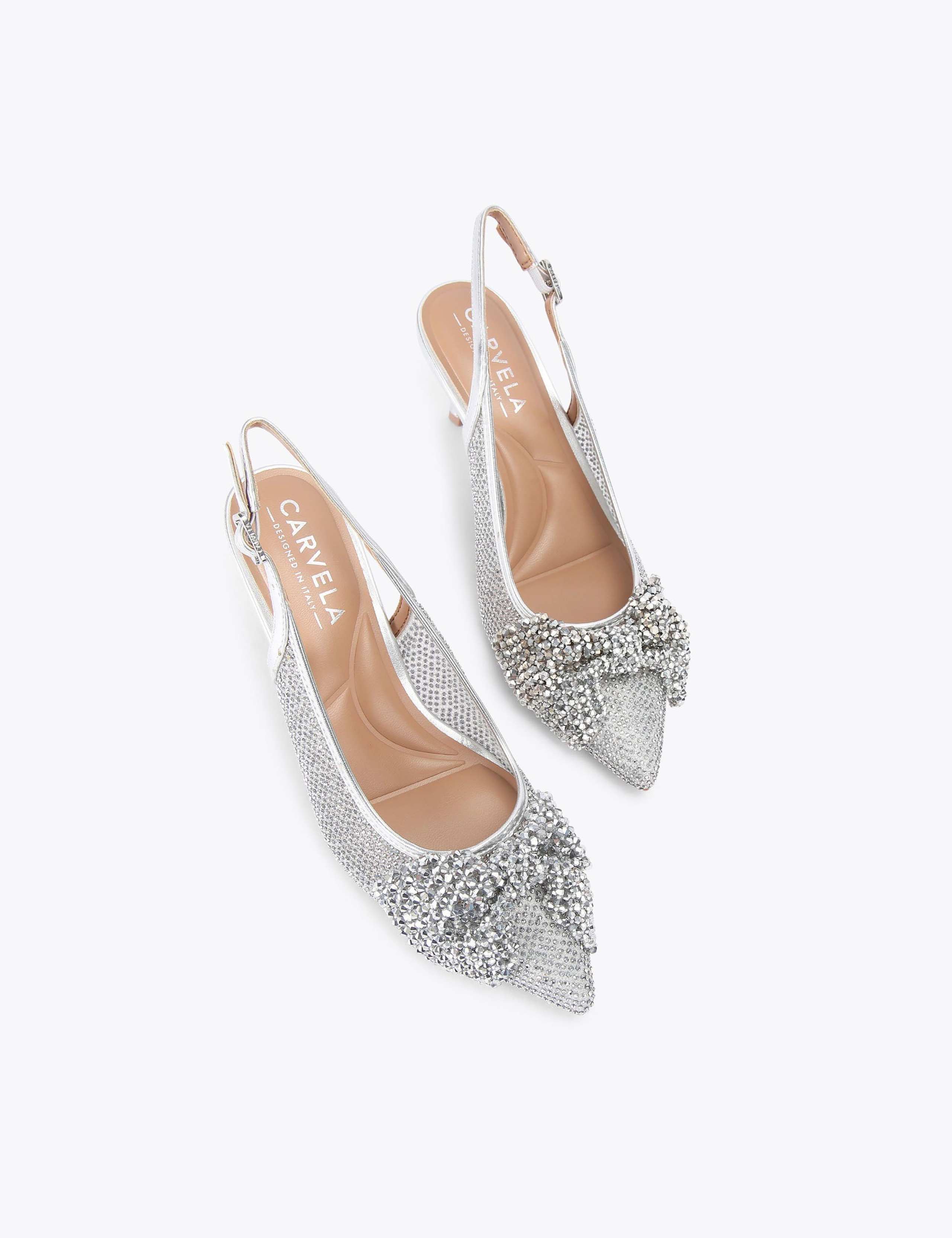 Embellished Bow Slingback Court Shoes 4 of 5