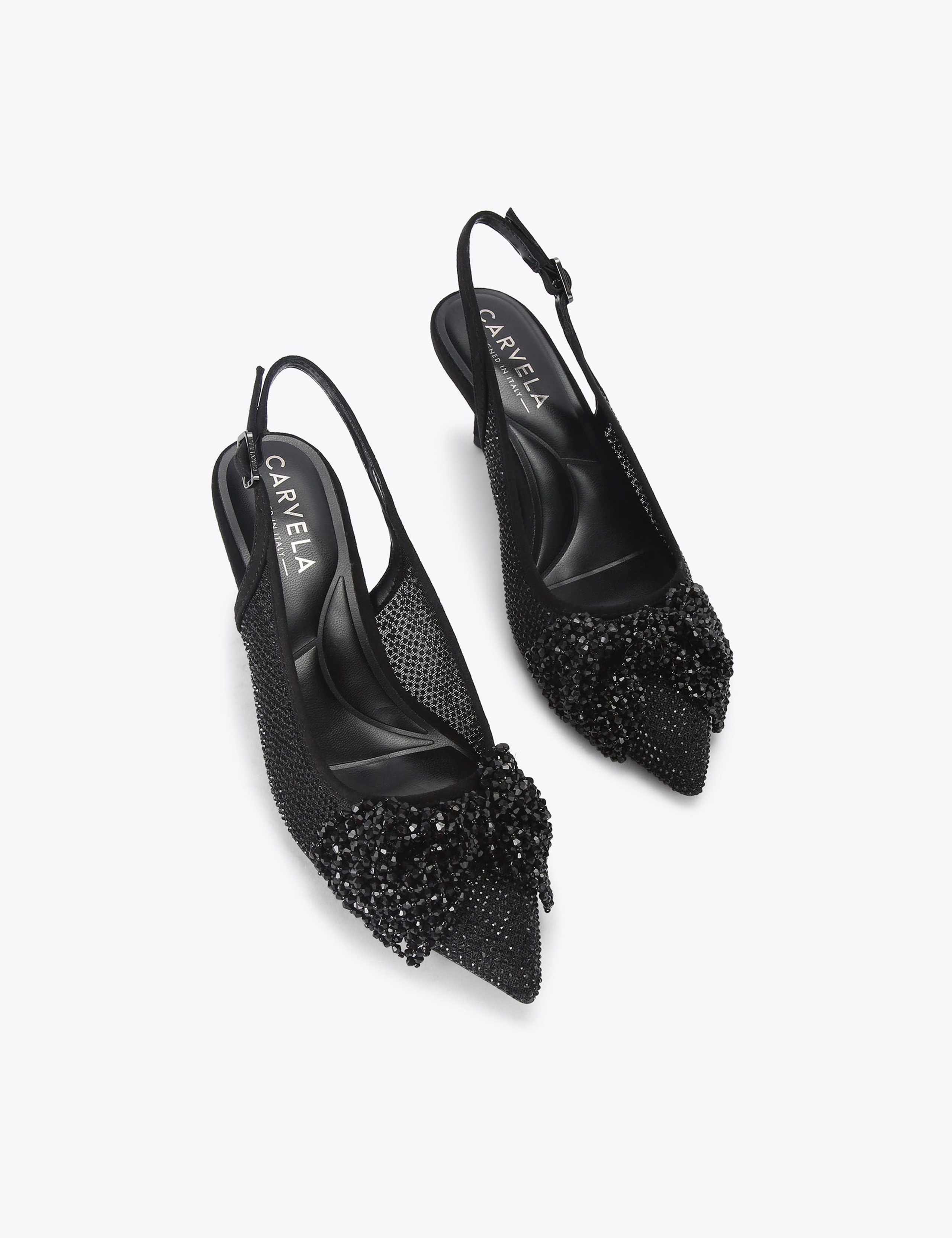 Embellished Bow Slingback Court Shoes 2 of 4