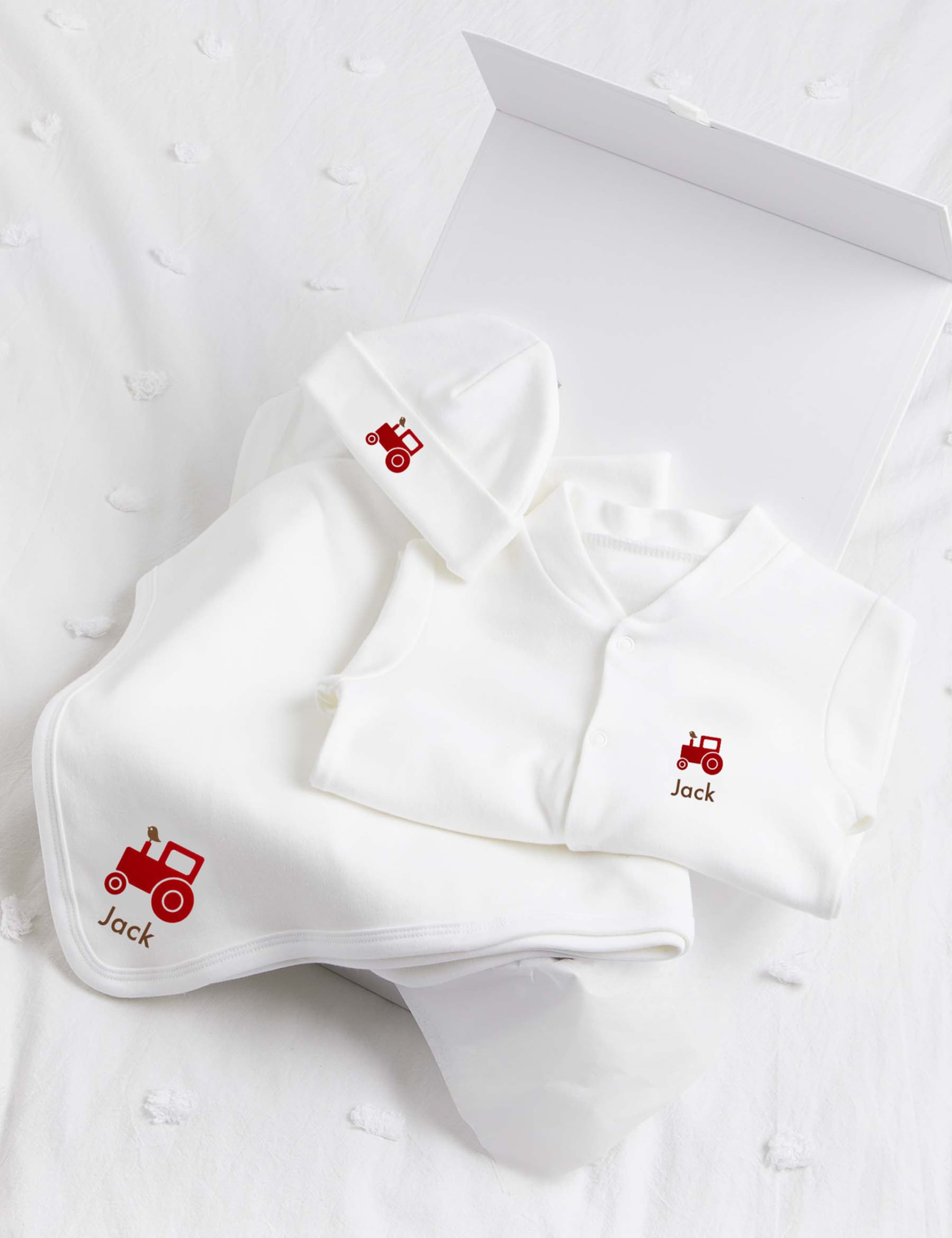 Personalised Red Tractor Starter Set (0-1 Yrs) 1 of 3