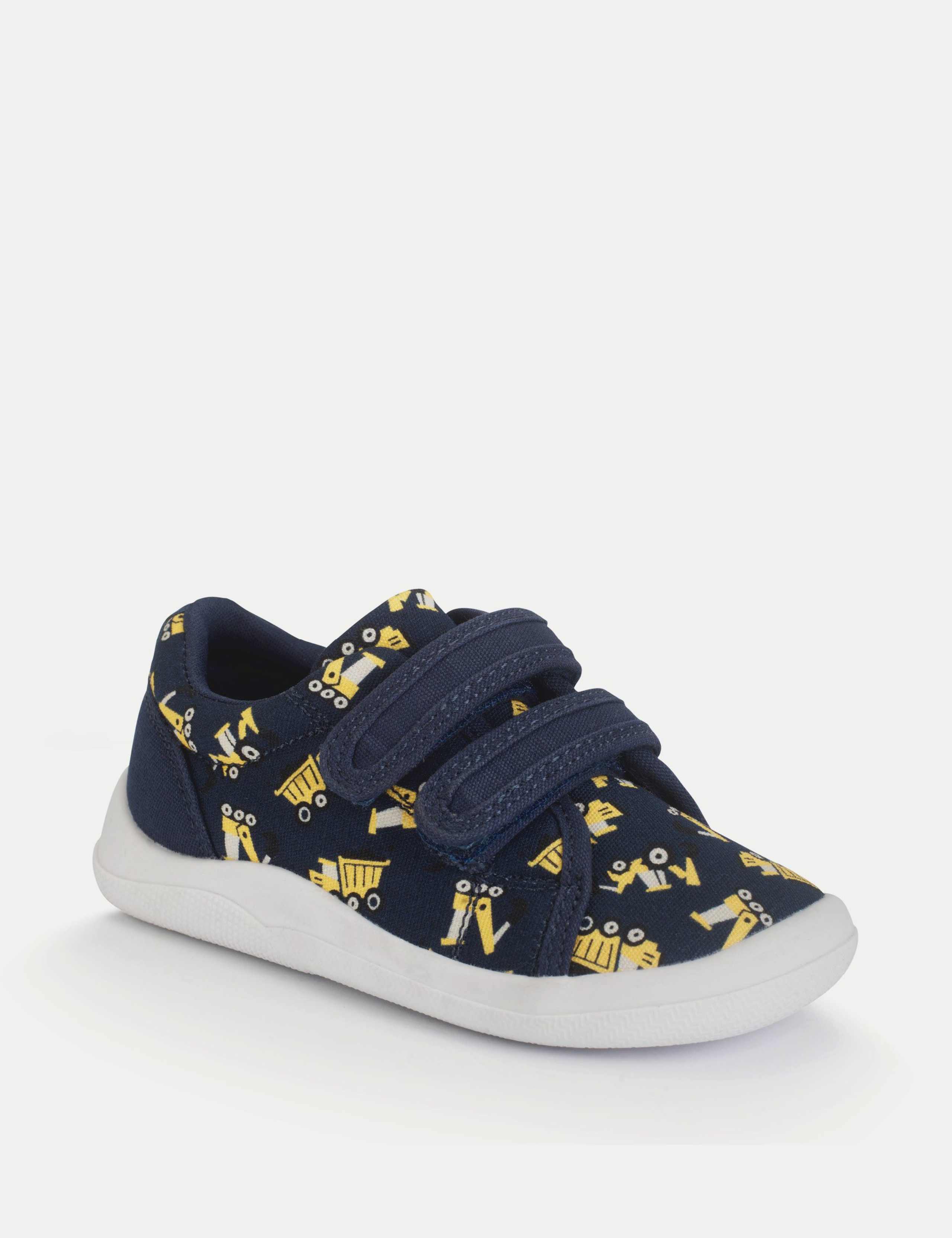 Kids' Leather Patterned Riptape Trainers (3 Small - 7 Small) 2 of 3