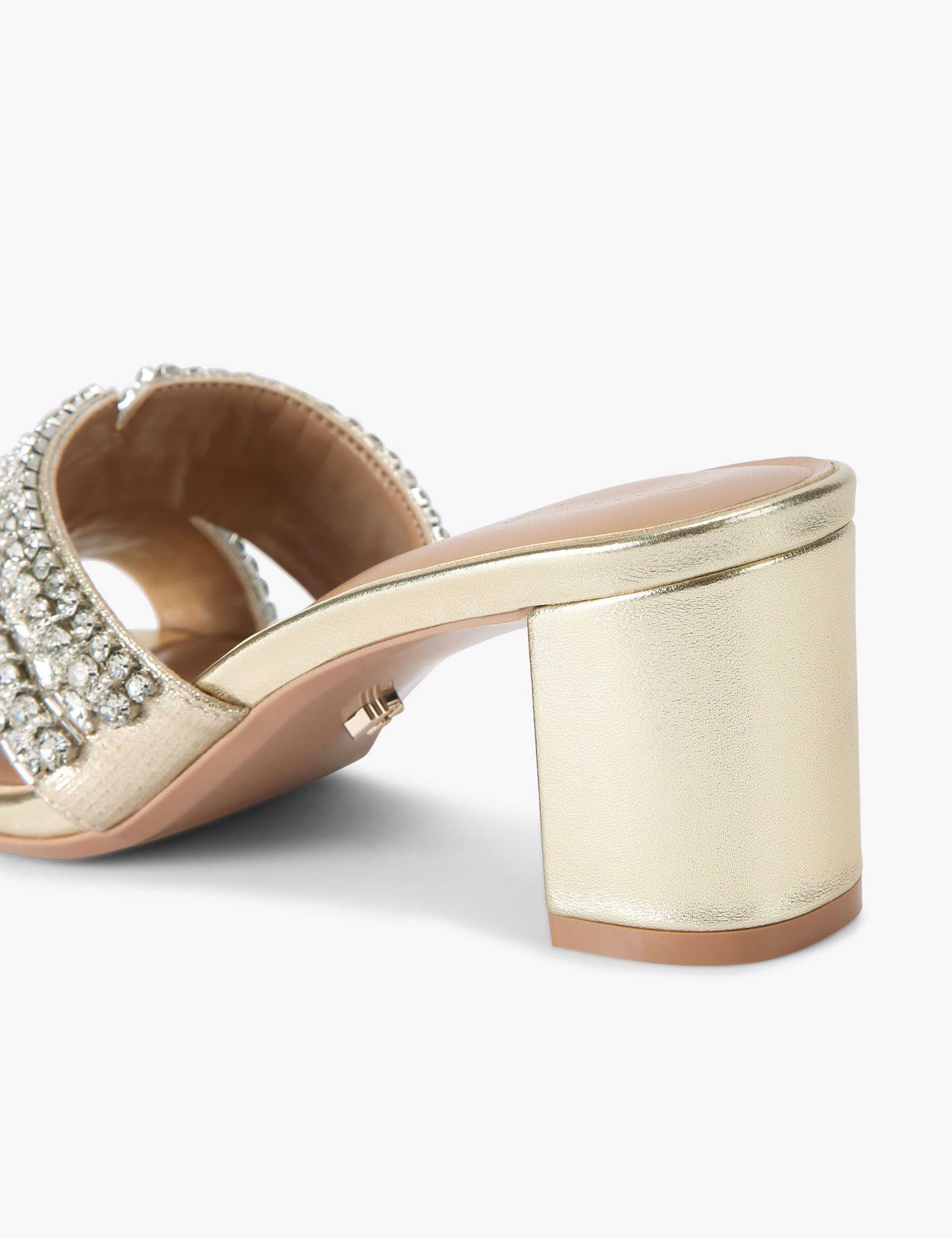 Metallic Sparkle Block Heel Mules 4 of 5