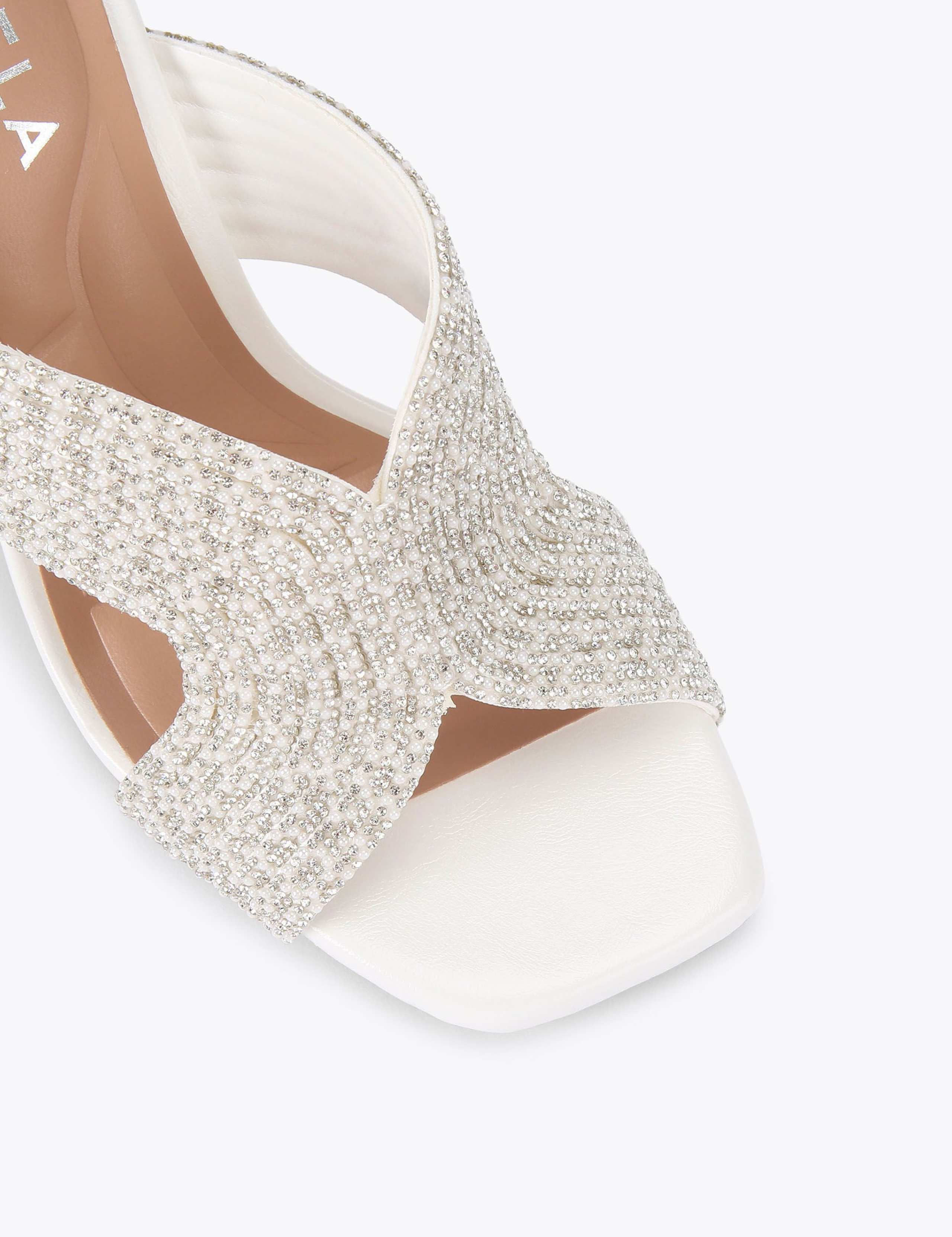 Embellished Block Heel Mules 3 of 5