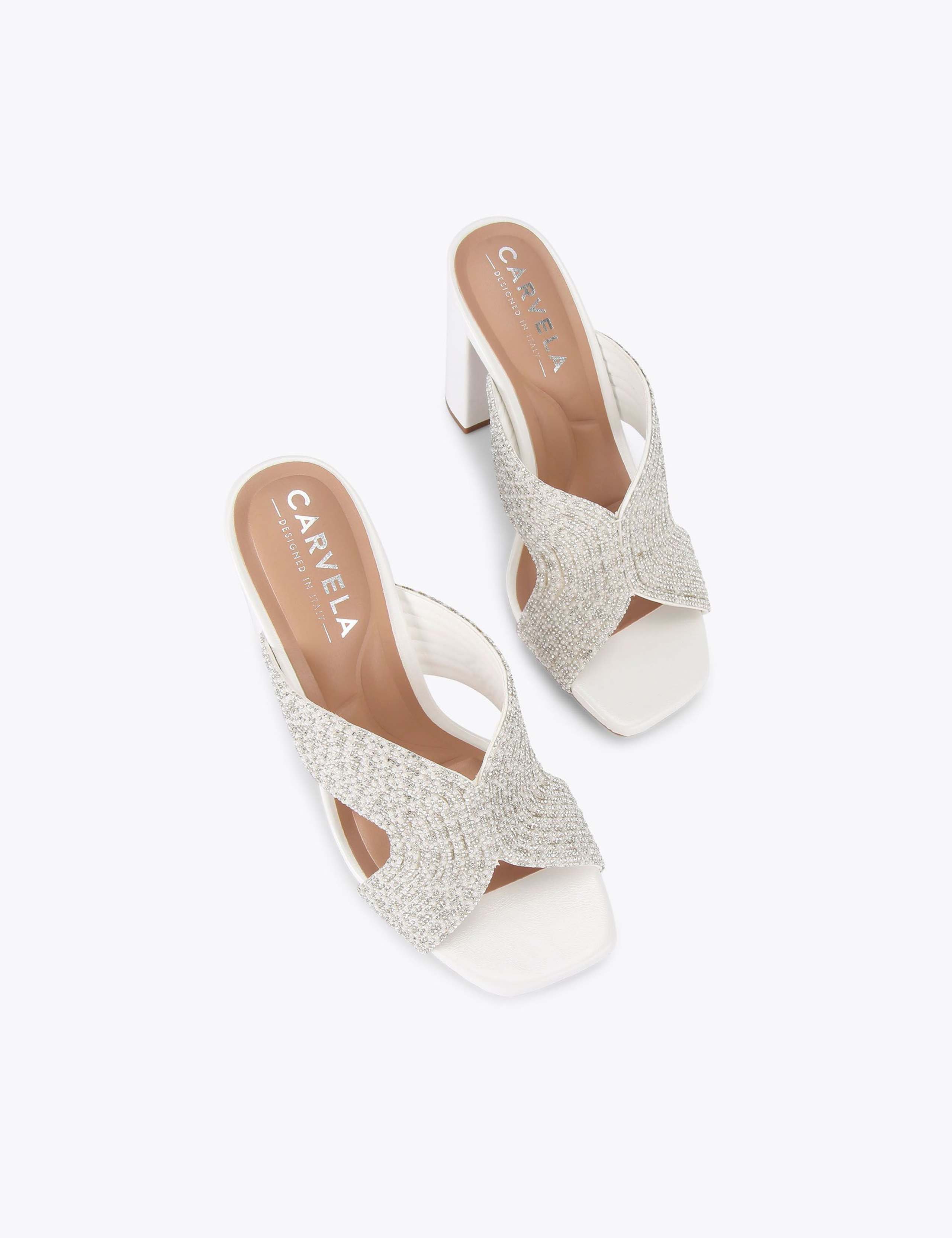Embellished Block Heel Mules 4 of 5