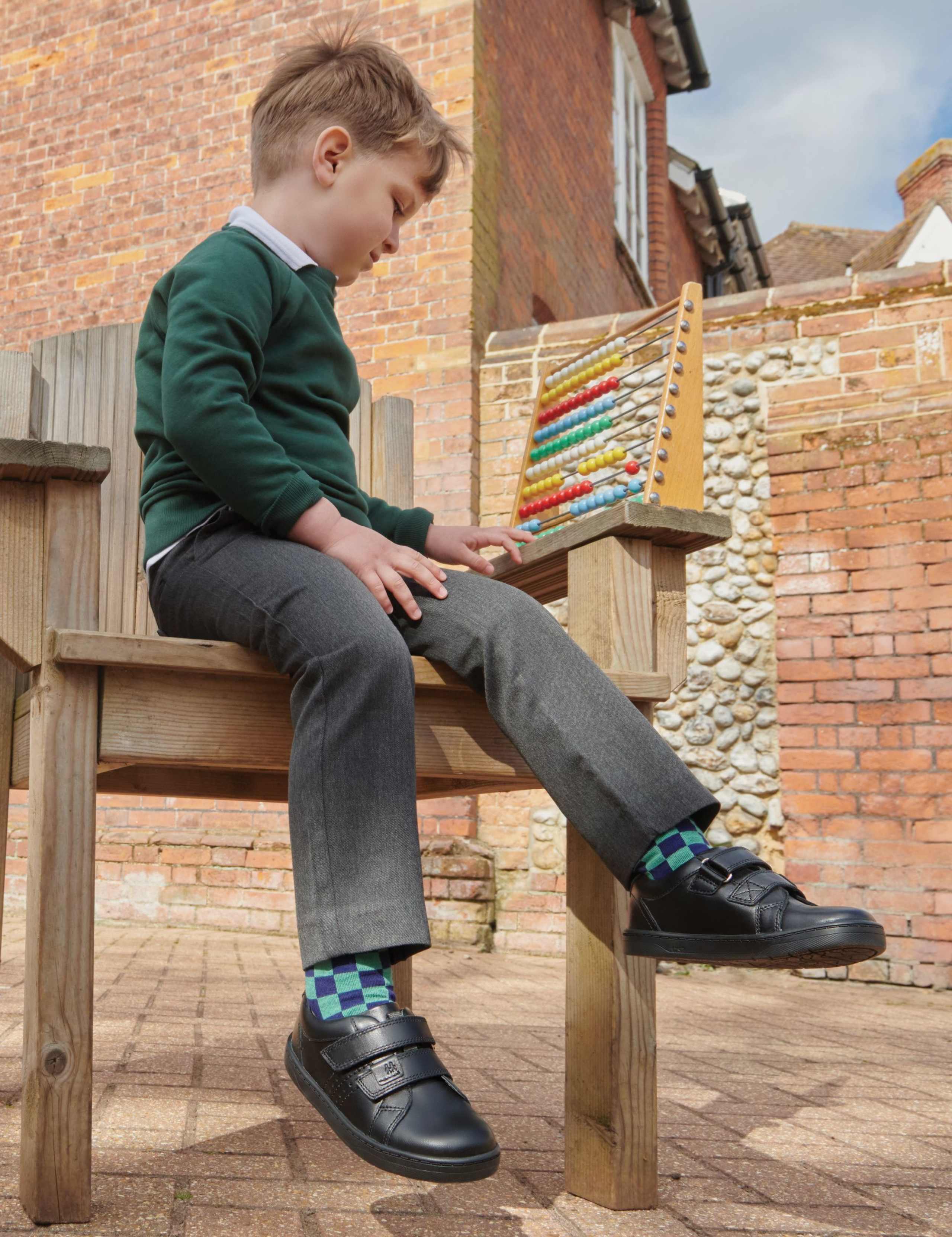 Kids' Leather Riptape School Shoes (1 Large - 13½ Small) 4 of 4