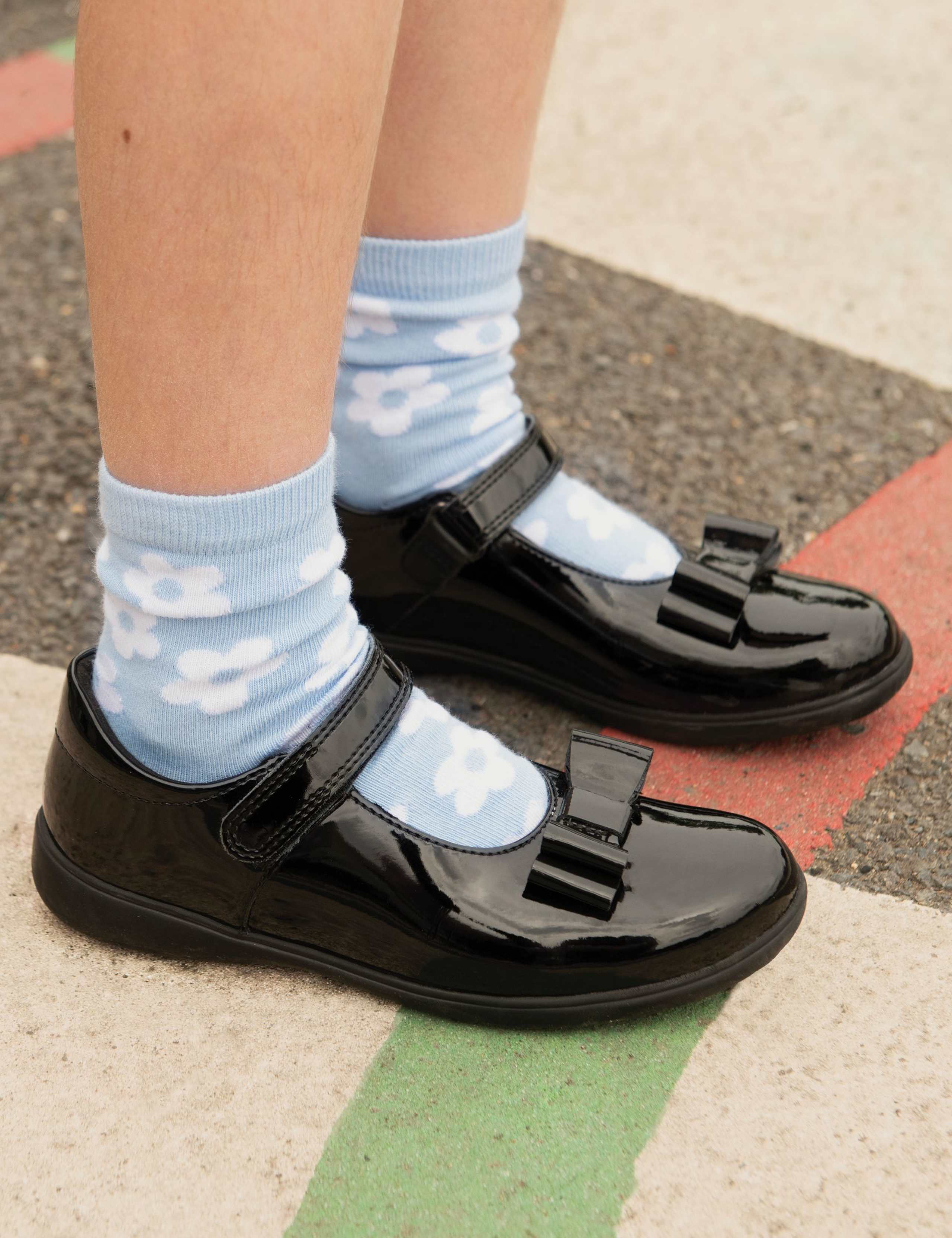 Patent Riptape School Shoes (9 Small - 3 Large) 5 of 5