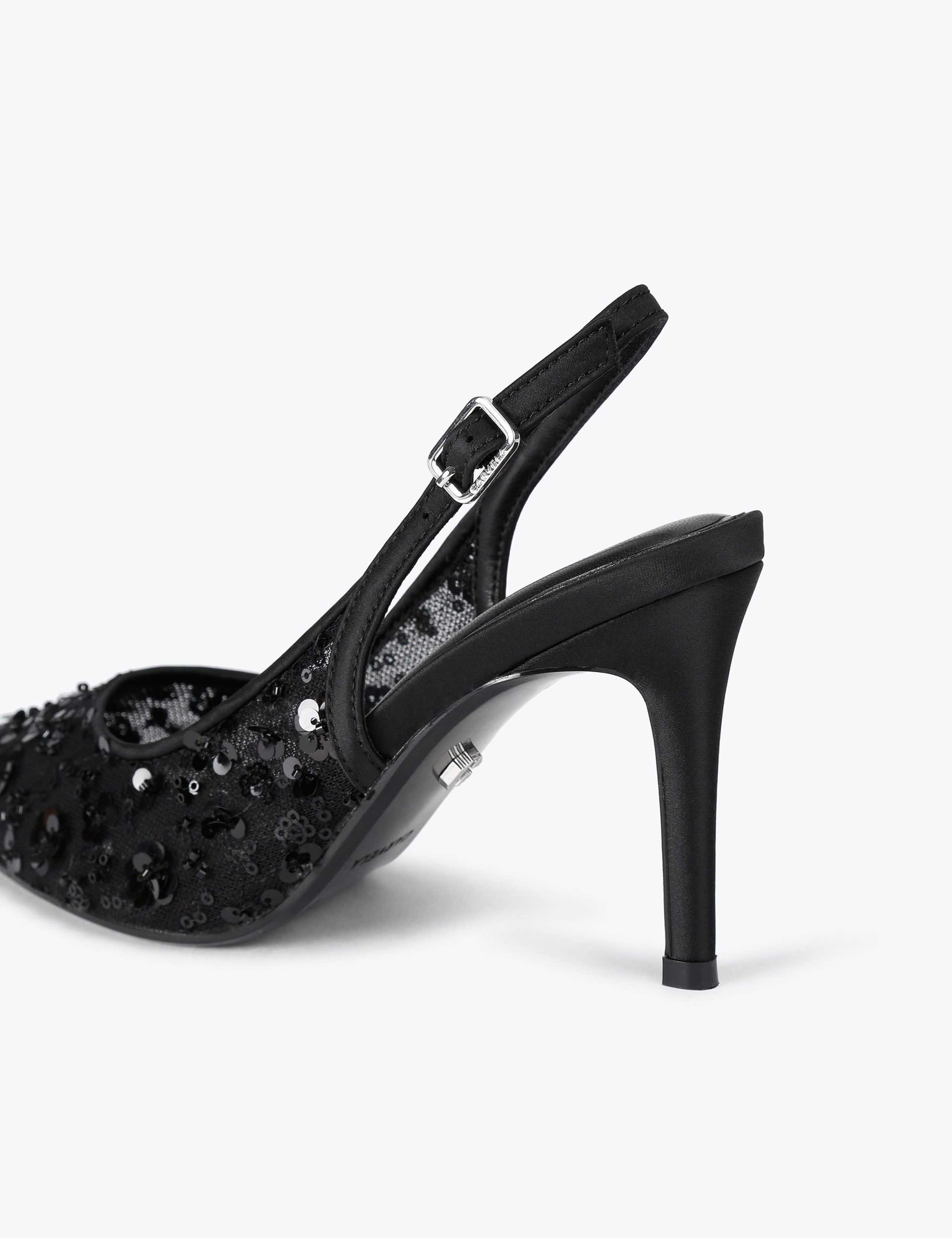 Sequin Stiletto Heel Pointed Slingback Shoes 3 of 5