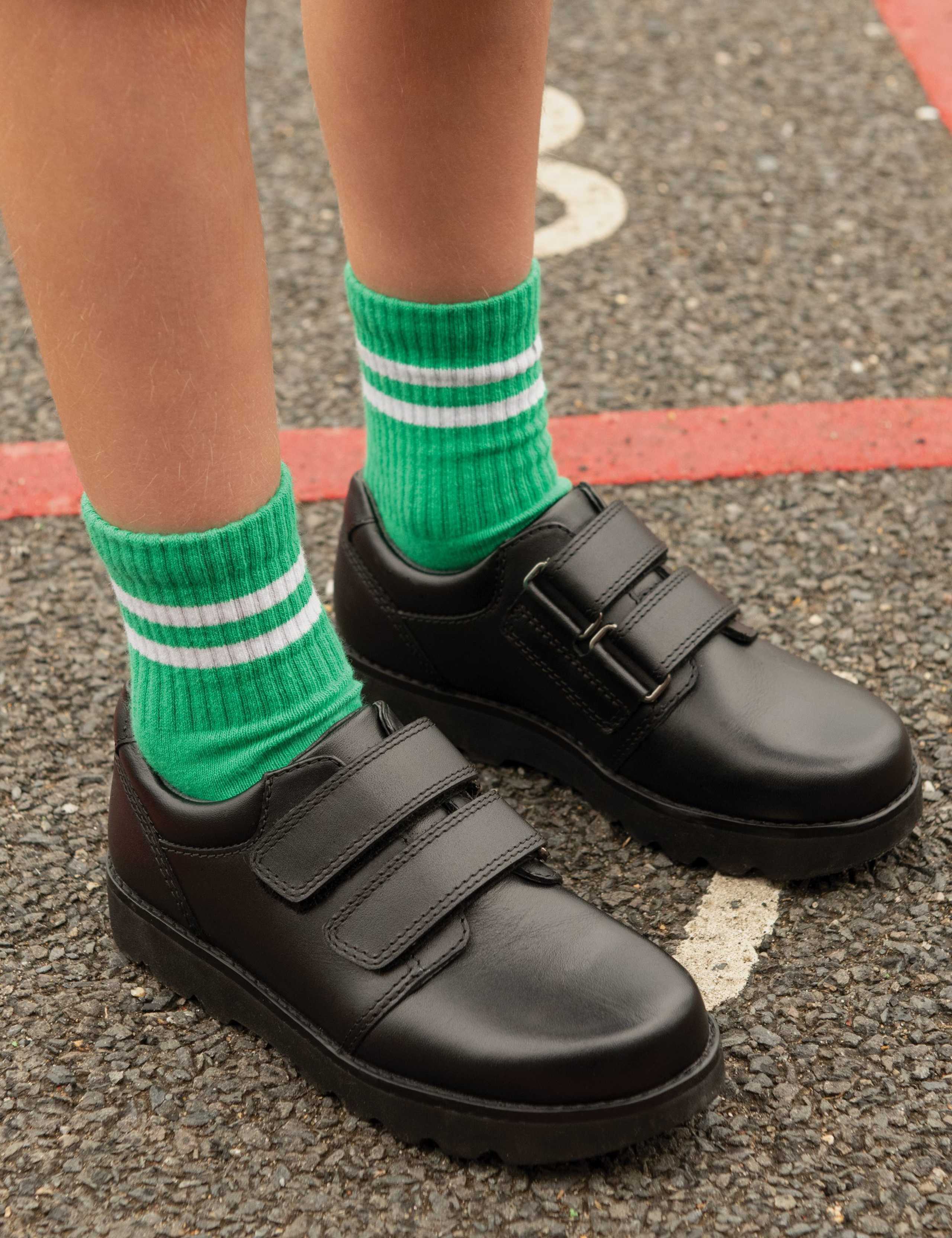 Kids' Leather Riptape School Shoes (9 Small - 3½ Large) 5 of 5