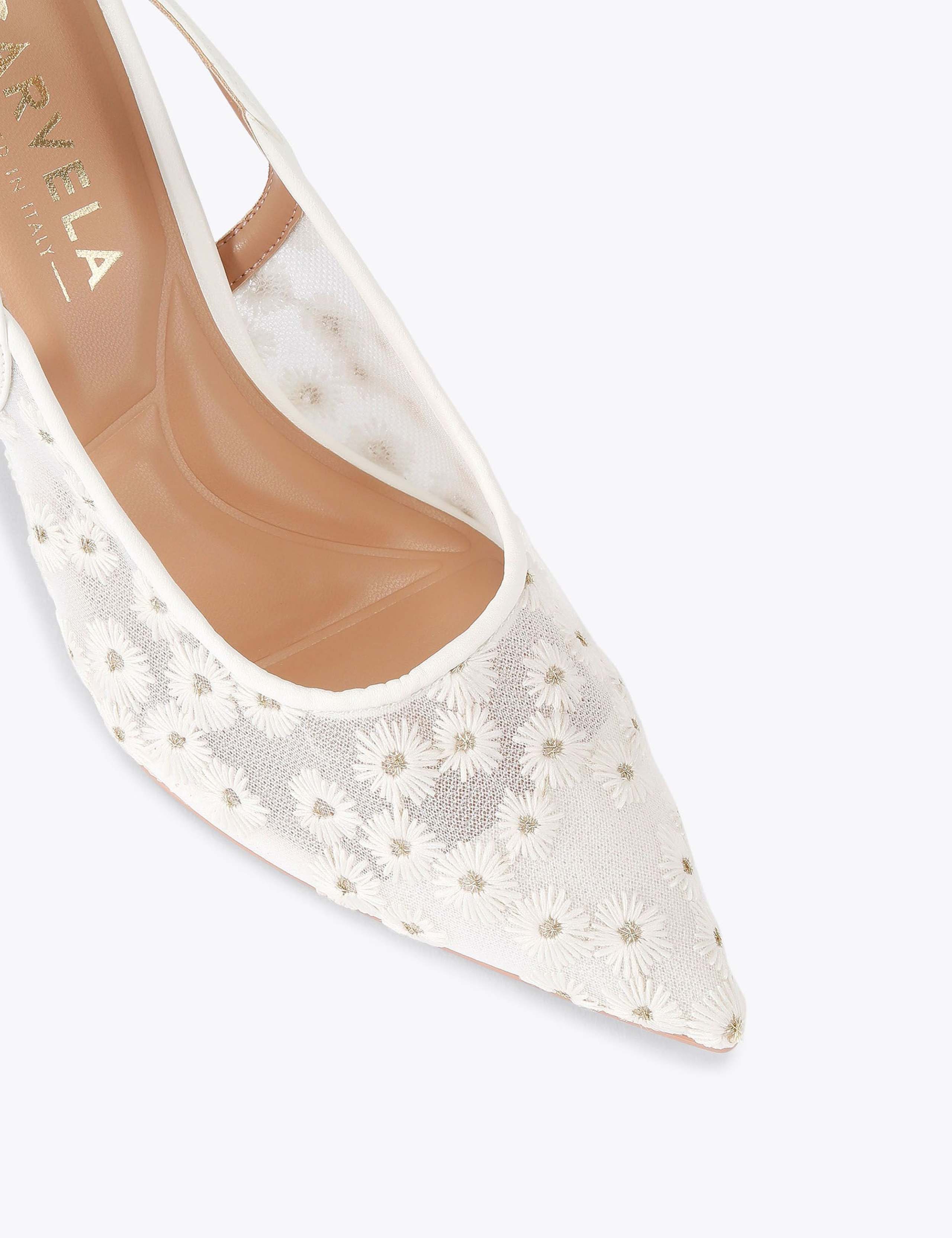 Mesh Daisy Stiletto Heel Slingback Shoes 3 of 4