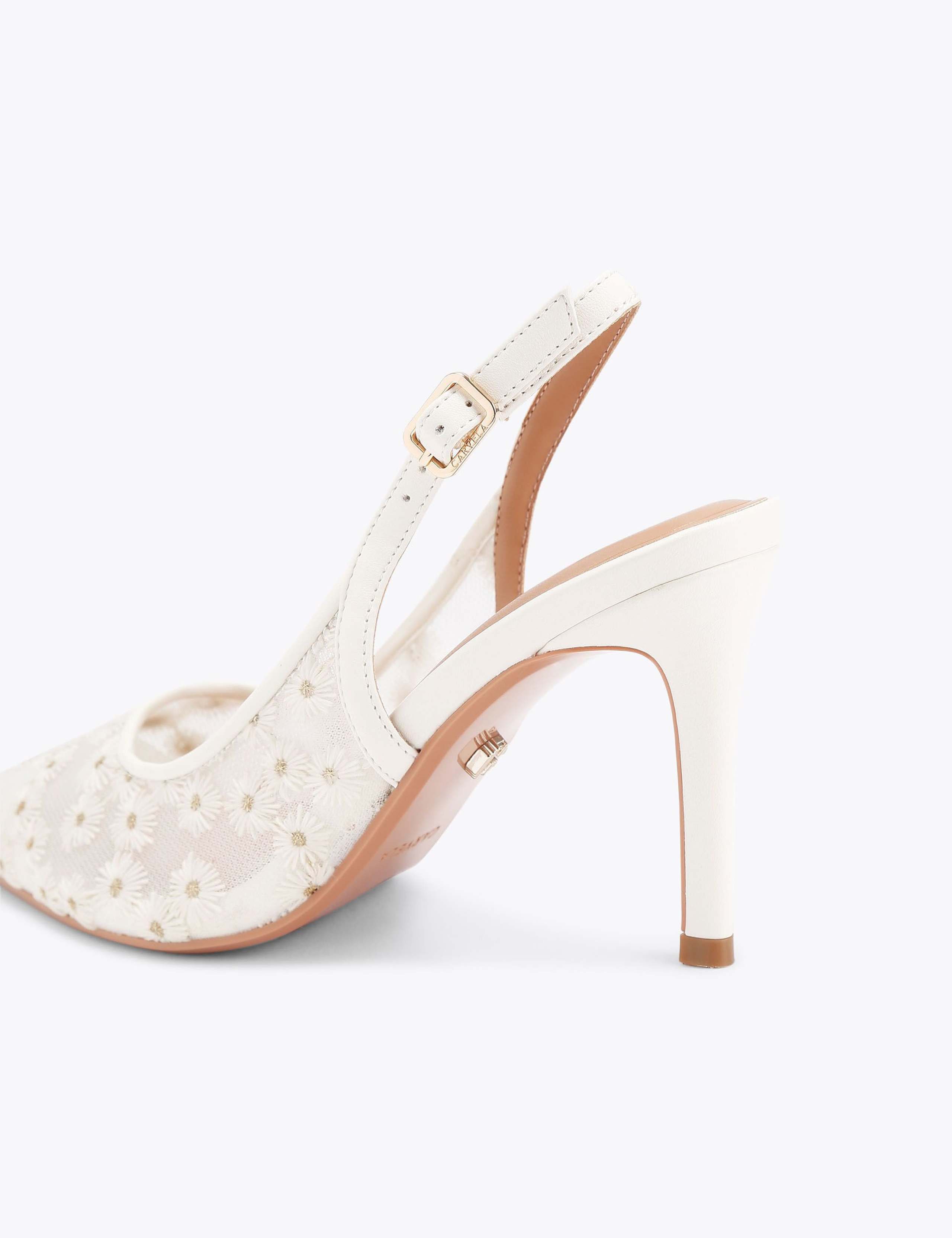 Mesh Daisy Stilletto Heel Slingbacks 4 of 4