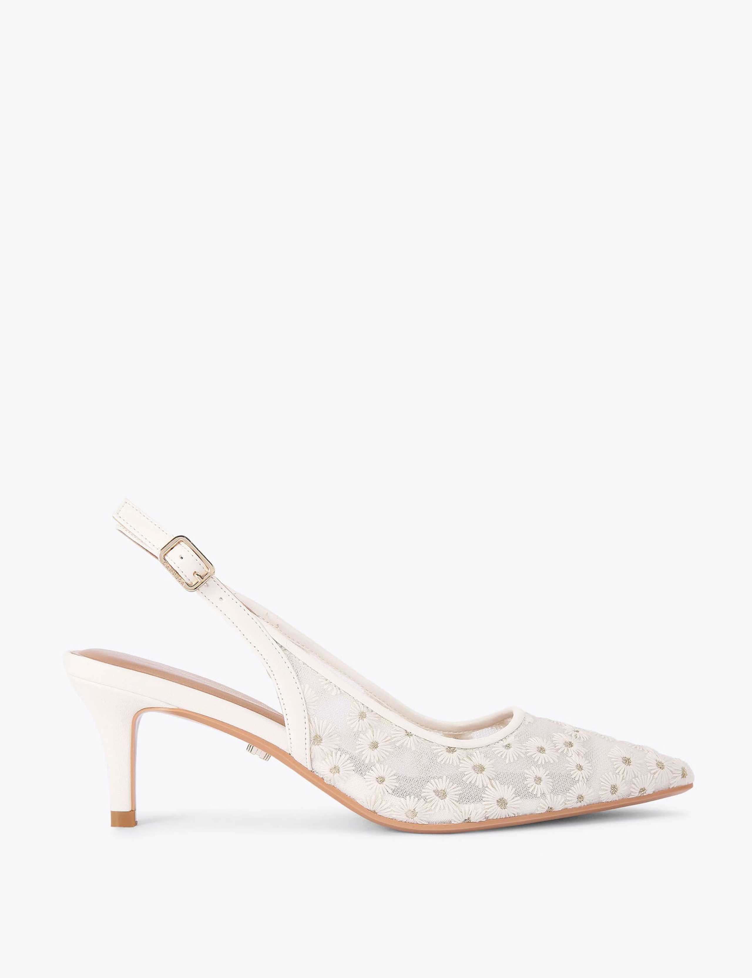 Mesh Daisy Low Heel Slingbacks 1 of 5