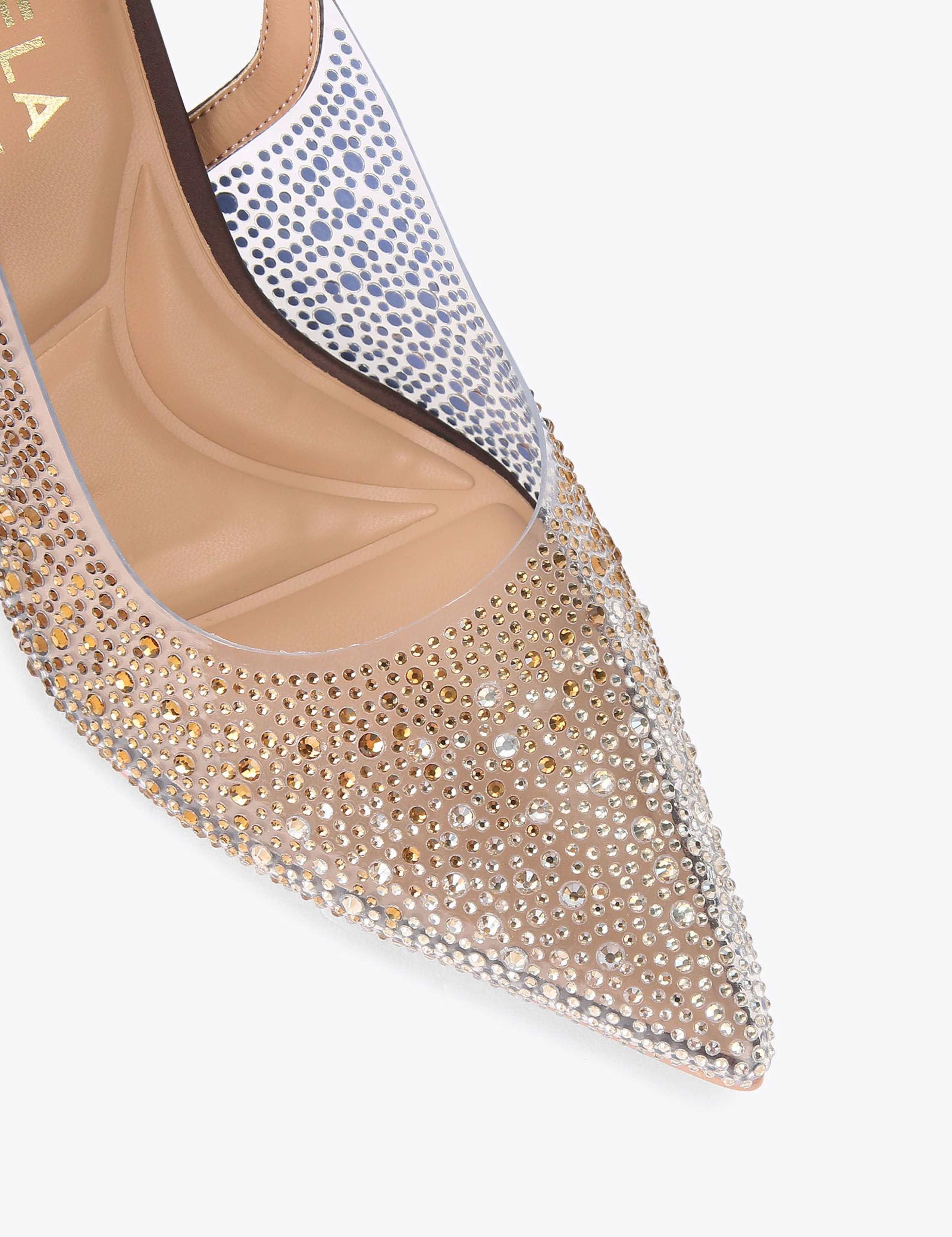 Sparkle Pointed Stiletto Heel Slingback Shoes 3 of 4