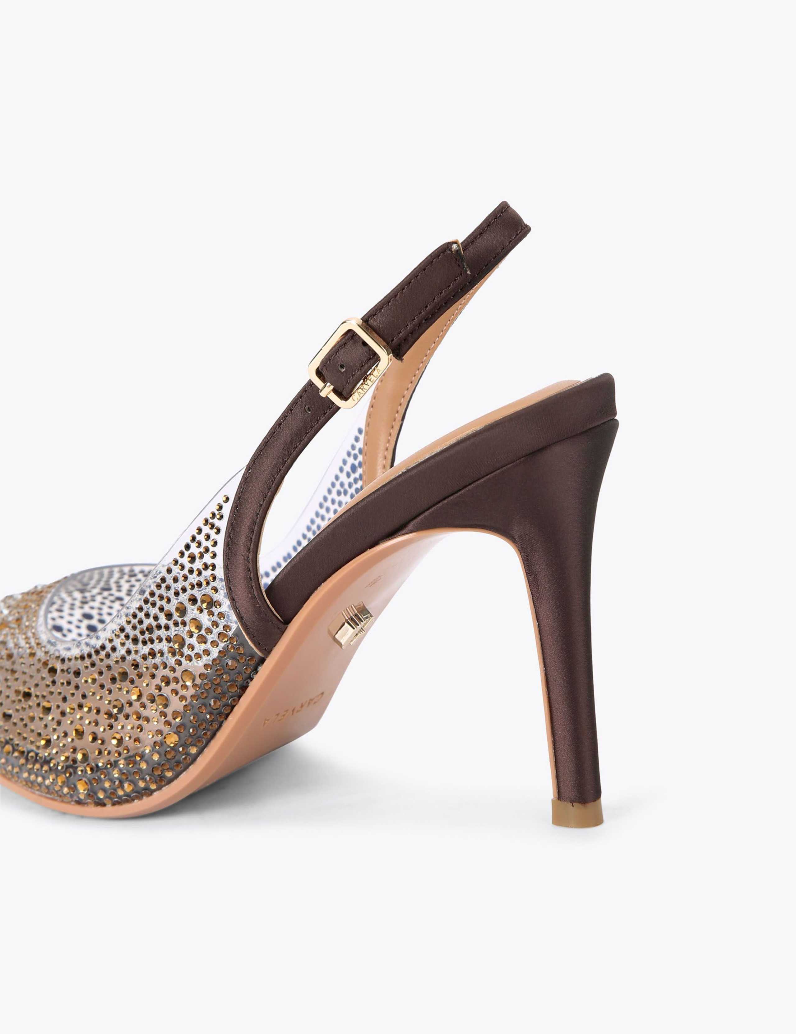 Sparkle Pointed Stiletto Heel Slingback Shoes 4 of 4