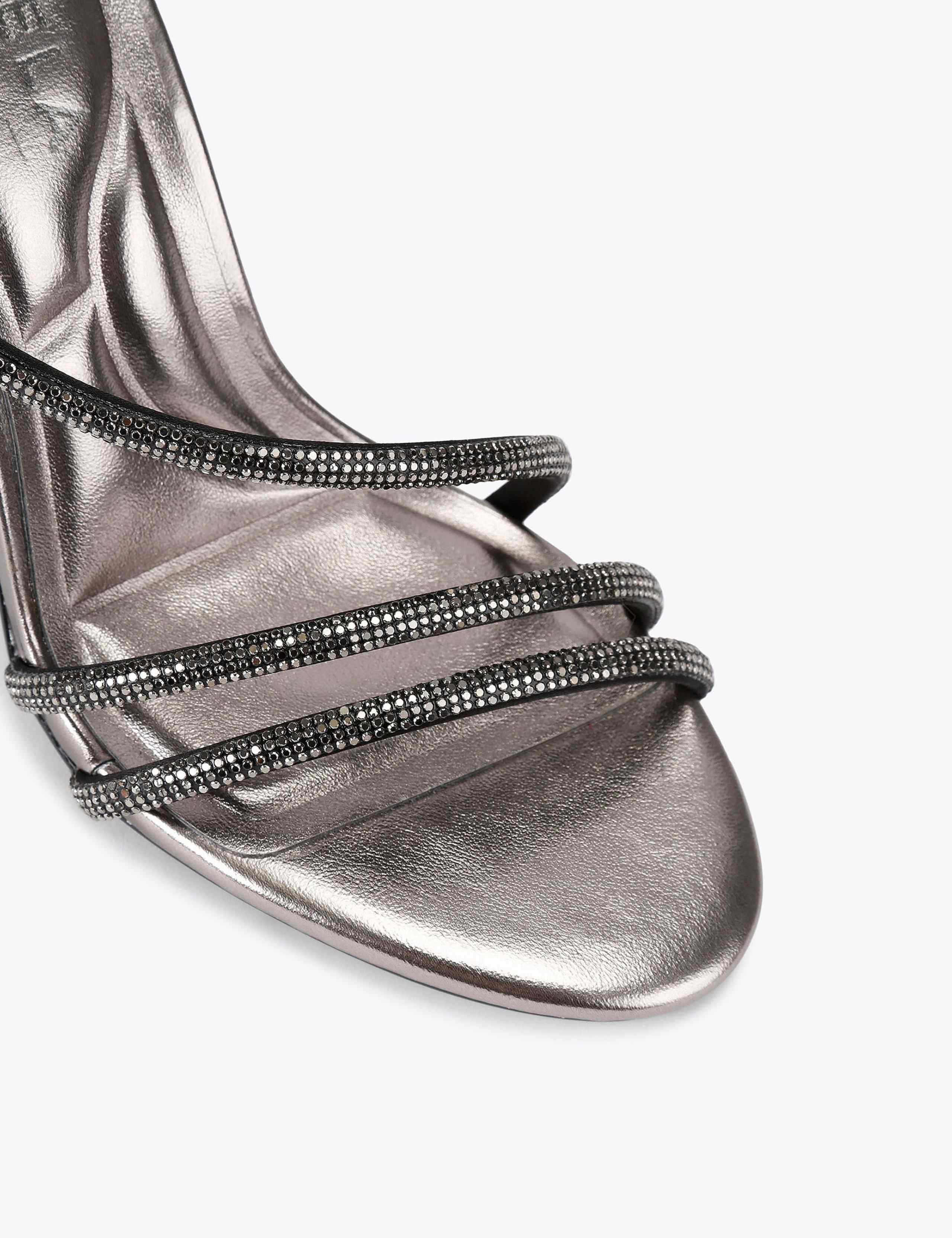 Metallic Sparkle Strappy Stiletto Heel Sandals 3 of 5