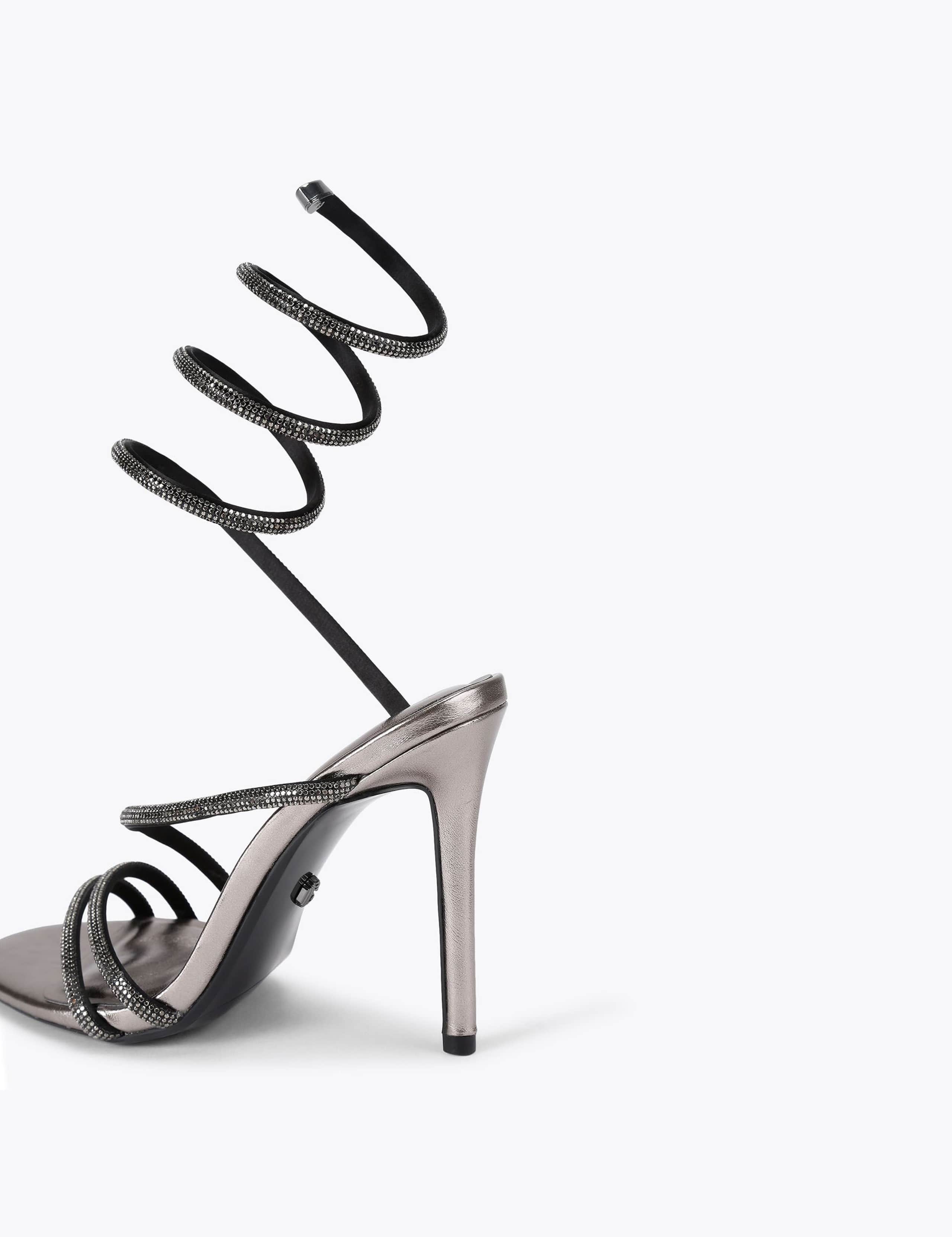 Metallic Sparkle Strappy Stiletto Heel Sandals 4 of 5