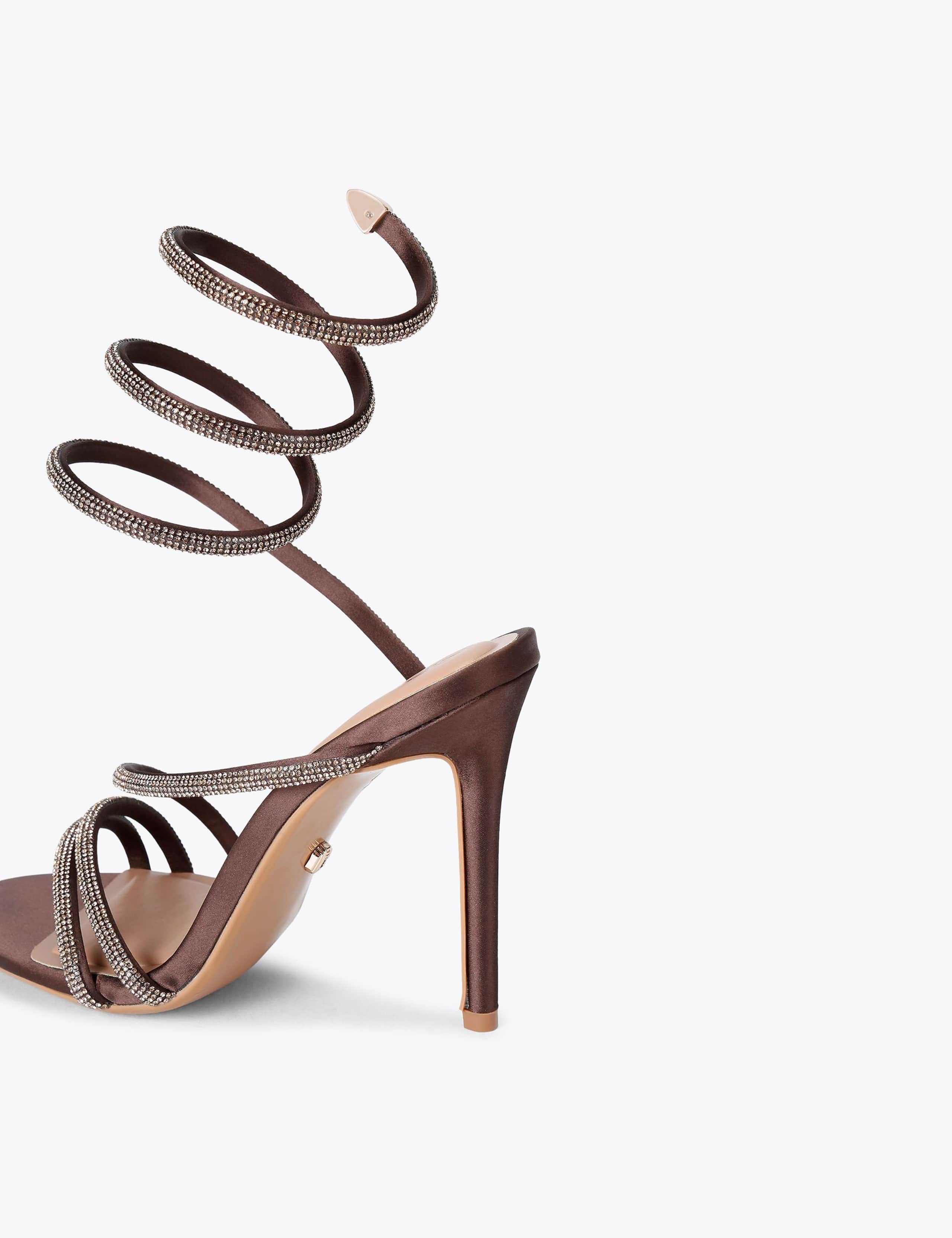 Metallic Sparkle Strappy Stiletto Heel Sandals 3 of 4