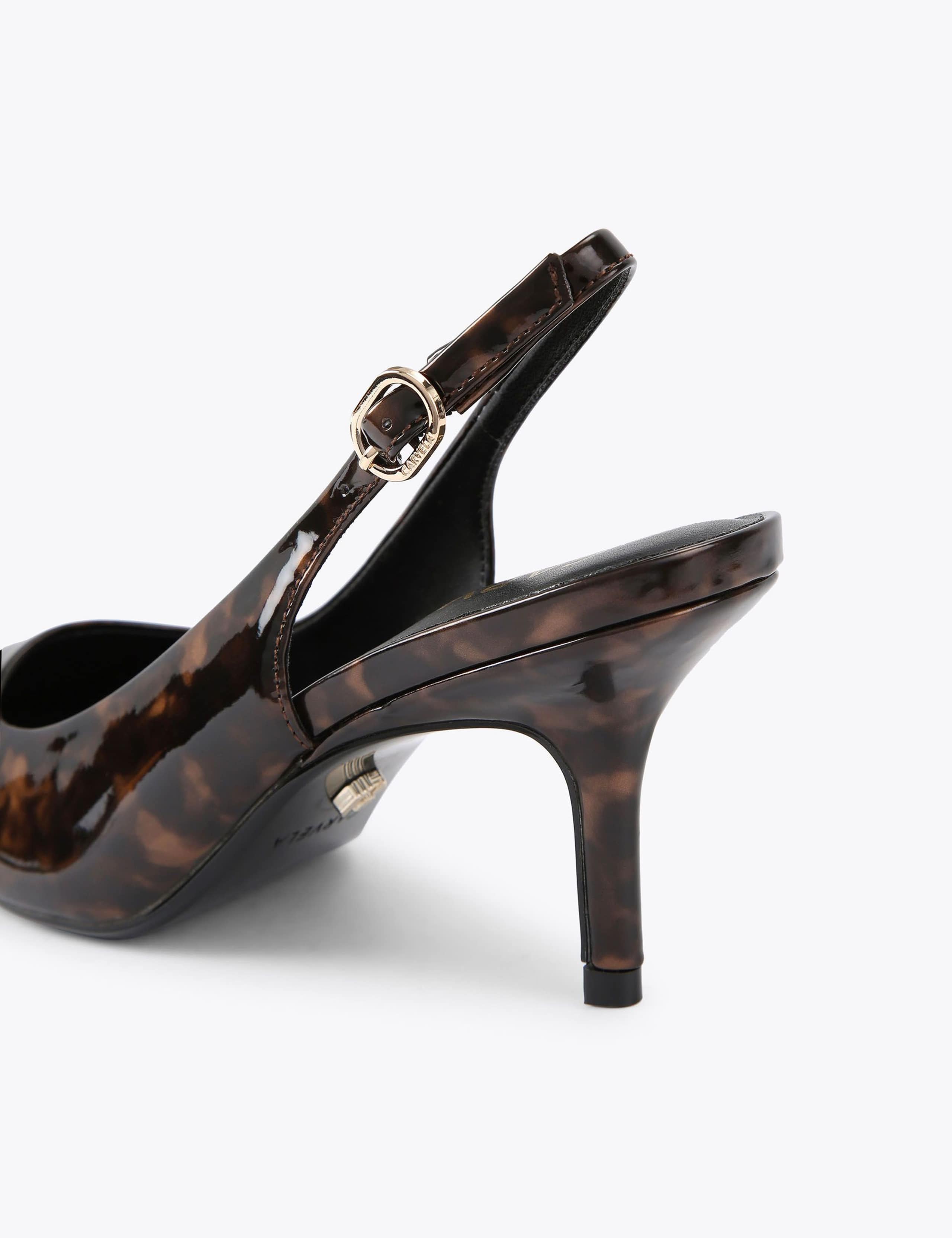 Patent Animal Print Stiletto Heel Slingbacks 3 of 4