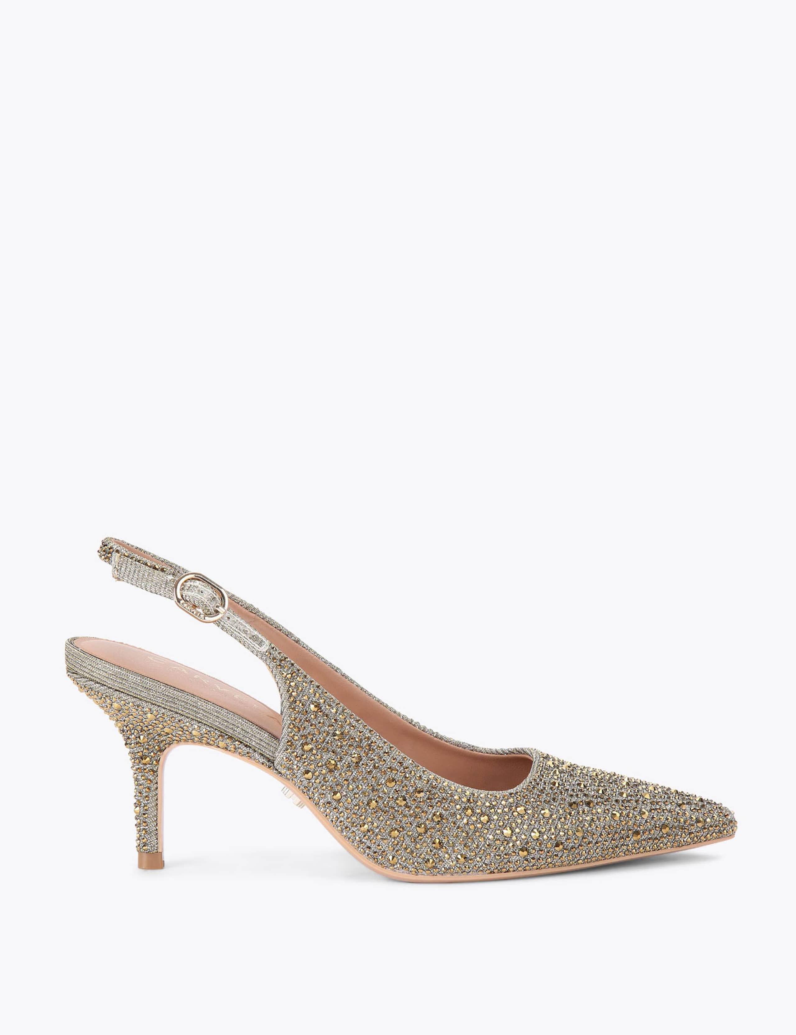 Sparkle Stiletto Heel Slingback Shoes 1 of 4