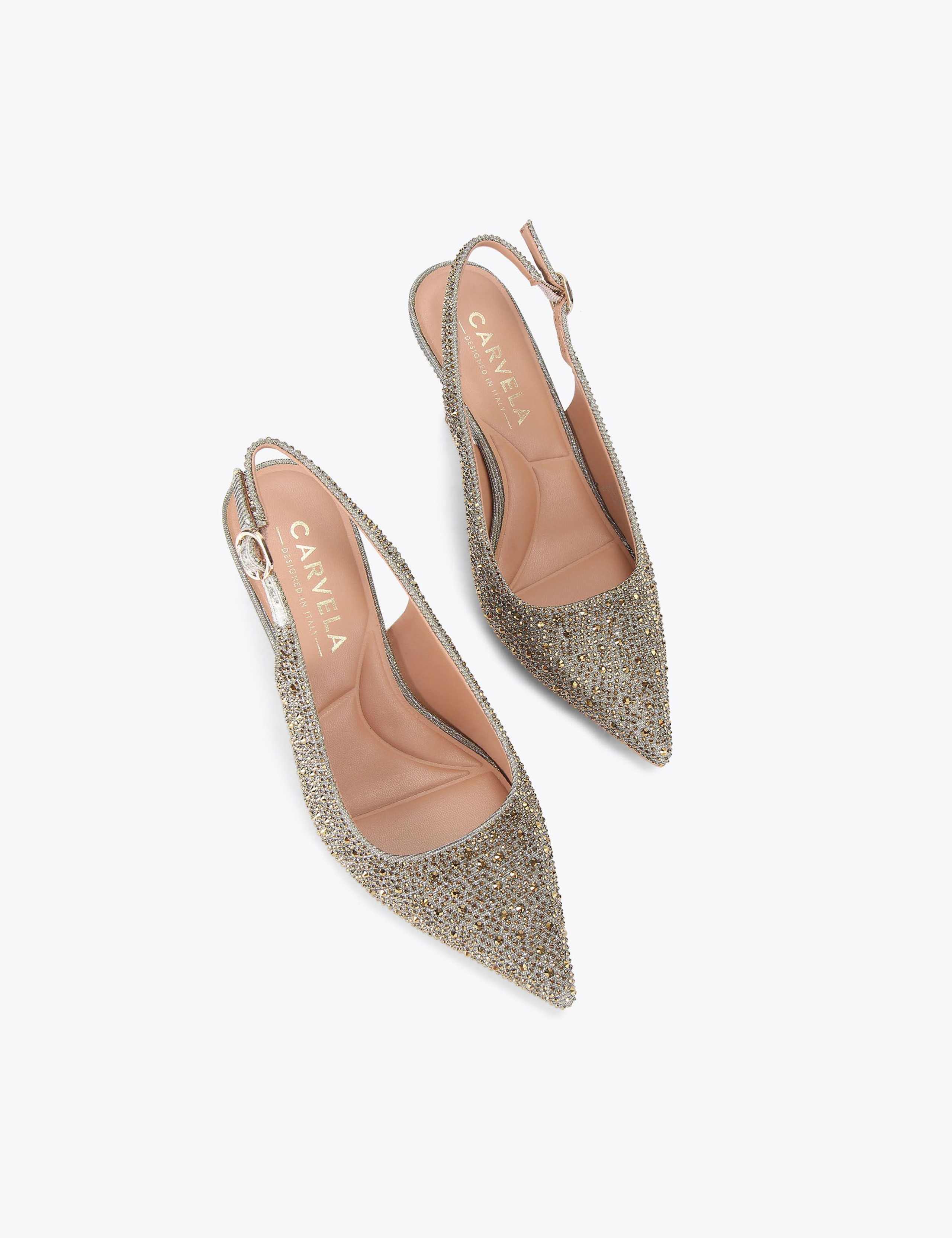 Sparkle Stiletto Heel Slingback Shoes 2 of 4