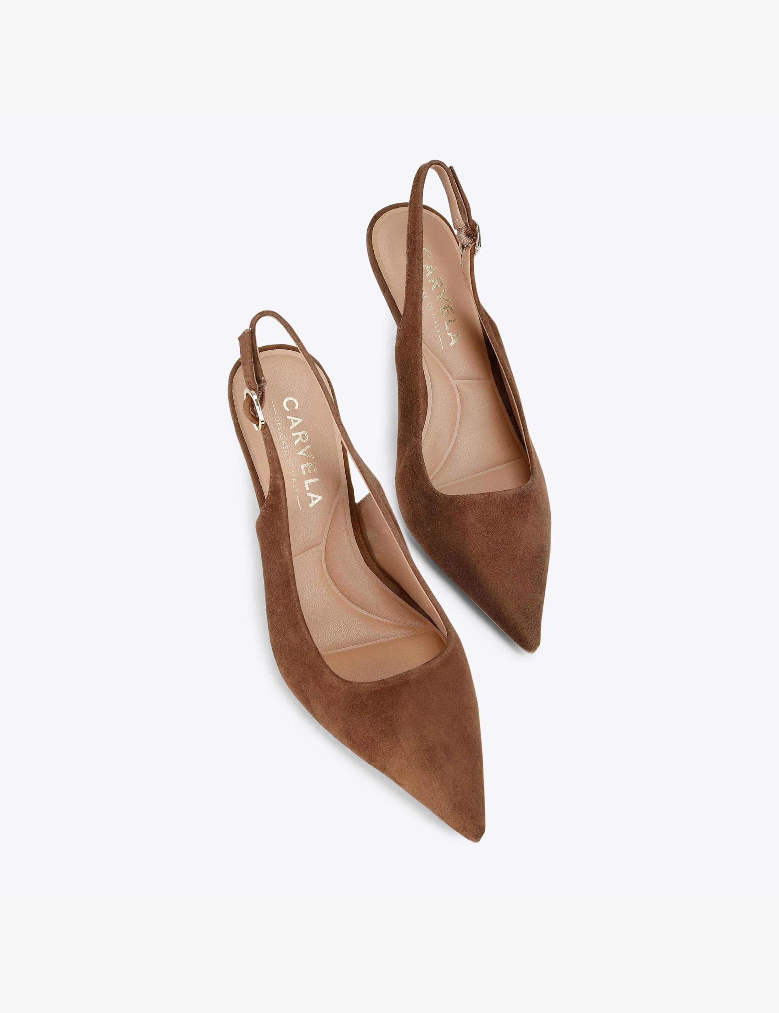 Suede Slingback Court Shoes 4 of 5