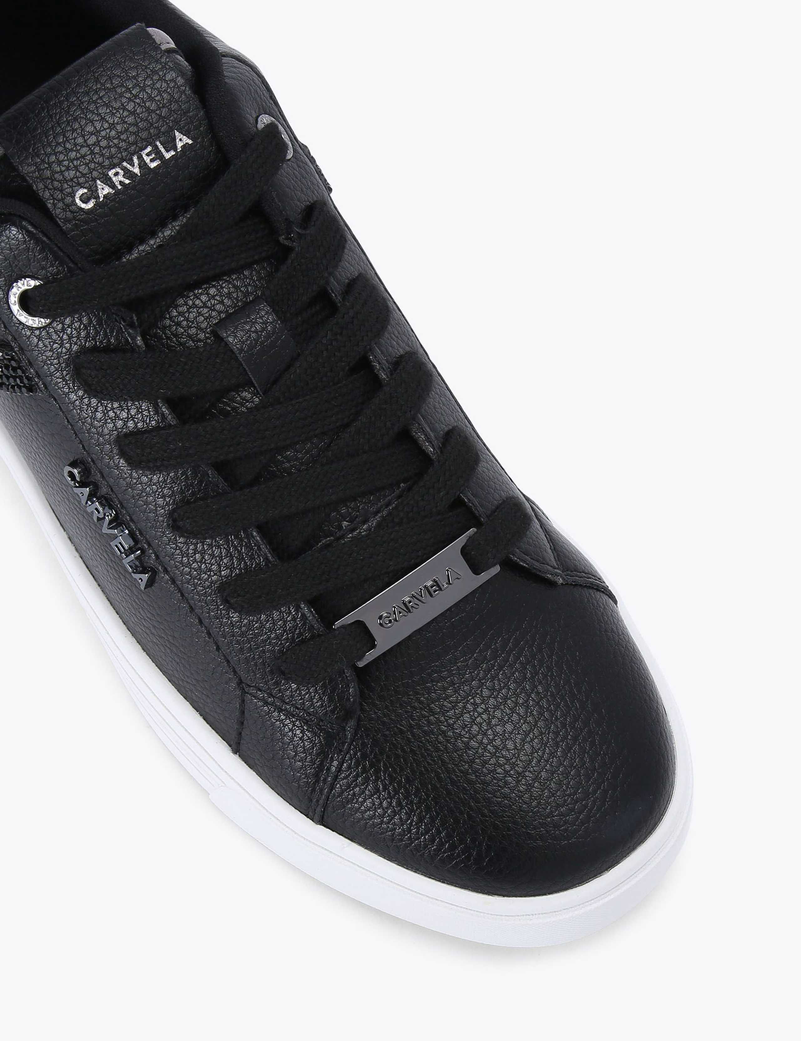 Lace Up Sparkle Crystal Cupsole Trainers 4 of 5