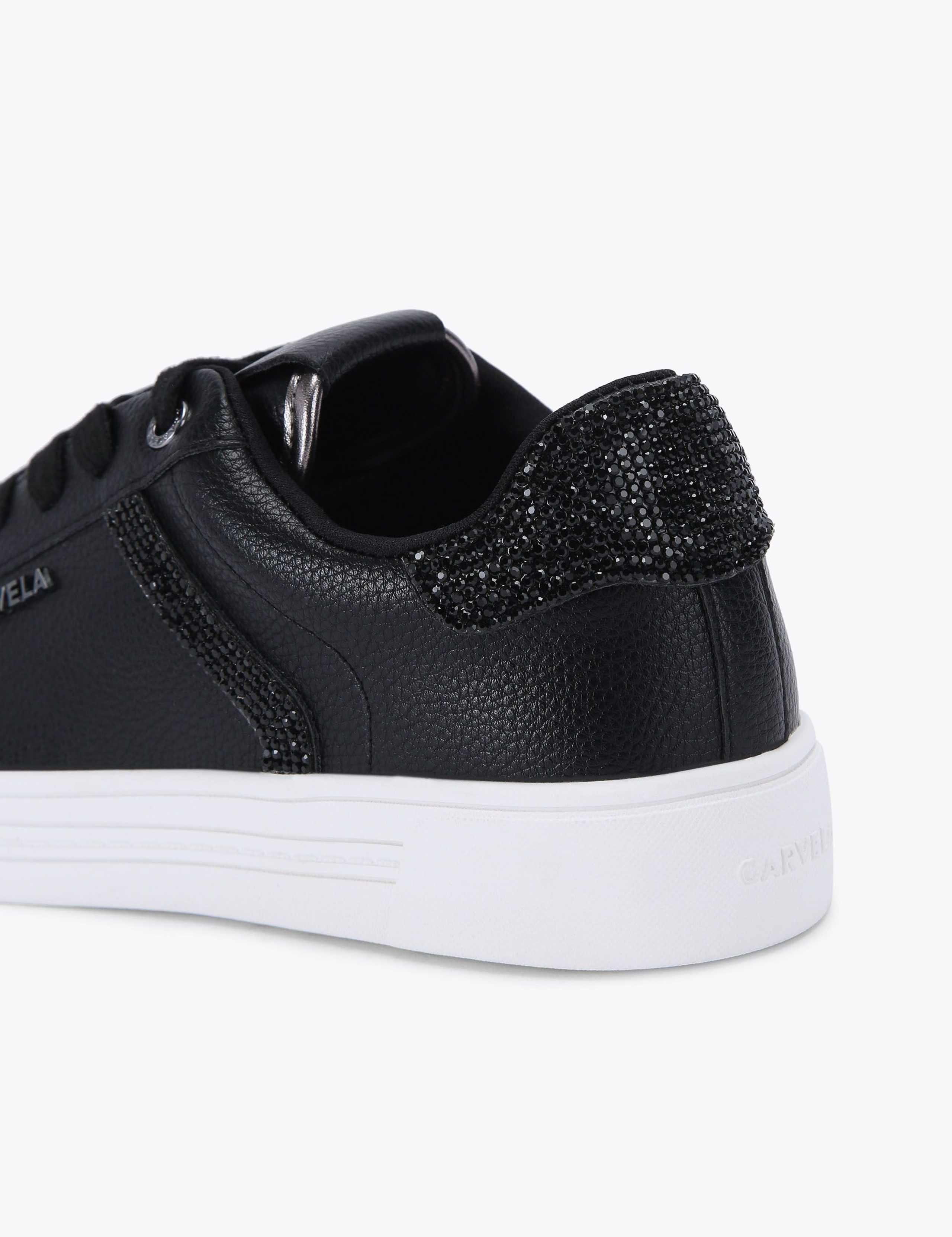 Lace Up Sparkle Crystal Cupsole Trainers 5 of 5