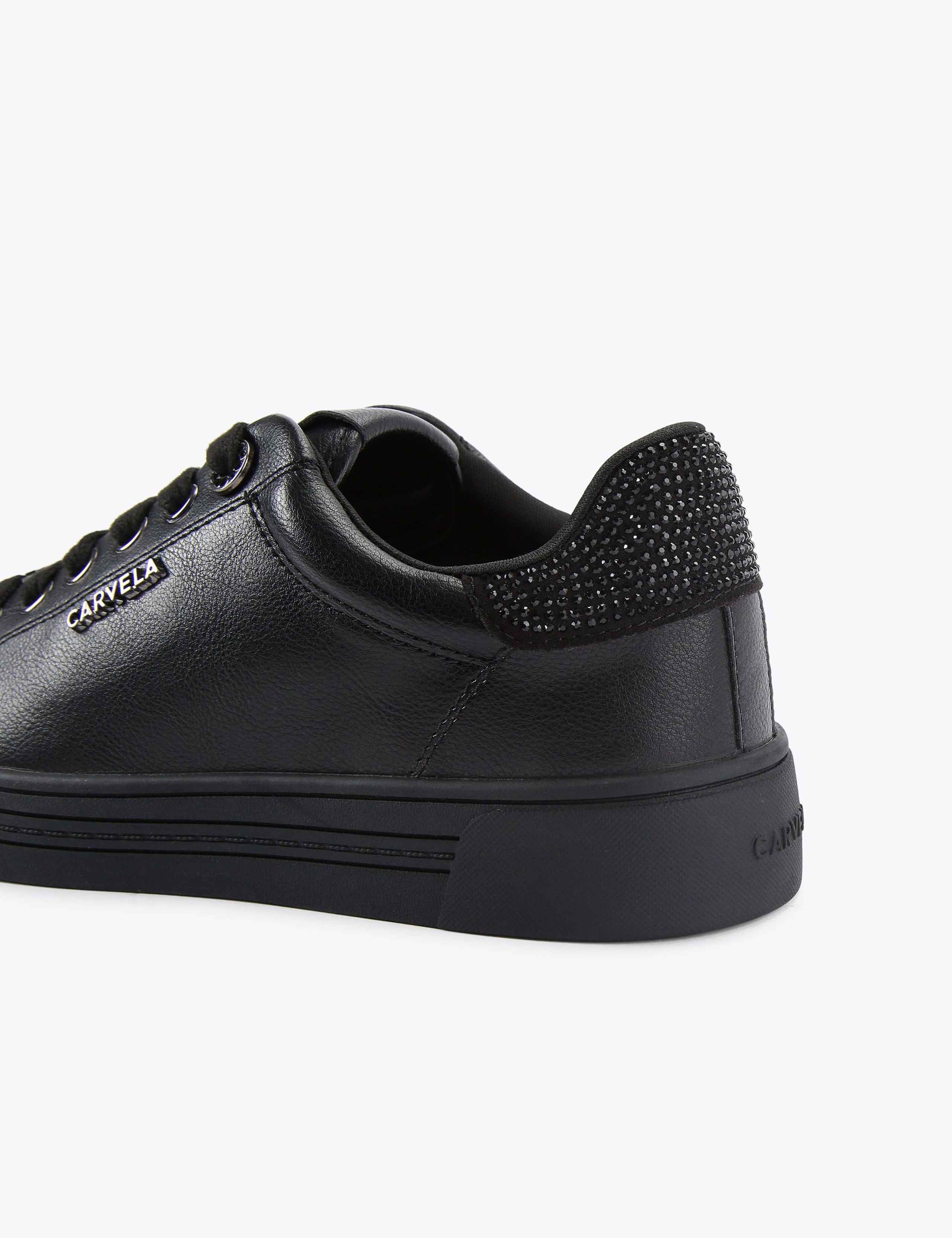 Lace Up Sparkle Crystal Embellished Trainers 4 of 4