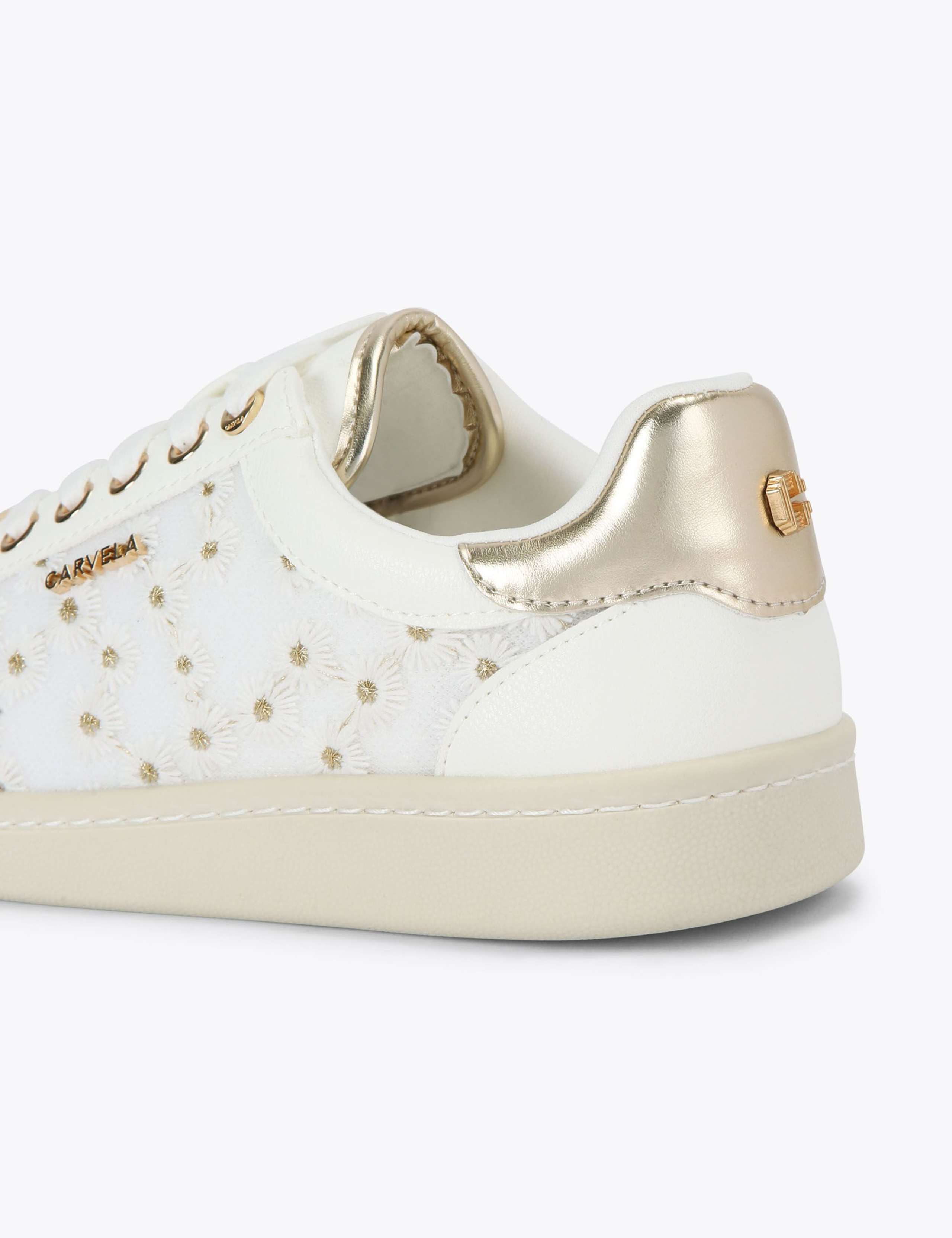 Lace Up Flower Embroidered Trainers 3 of 5