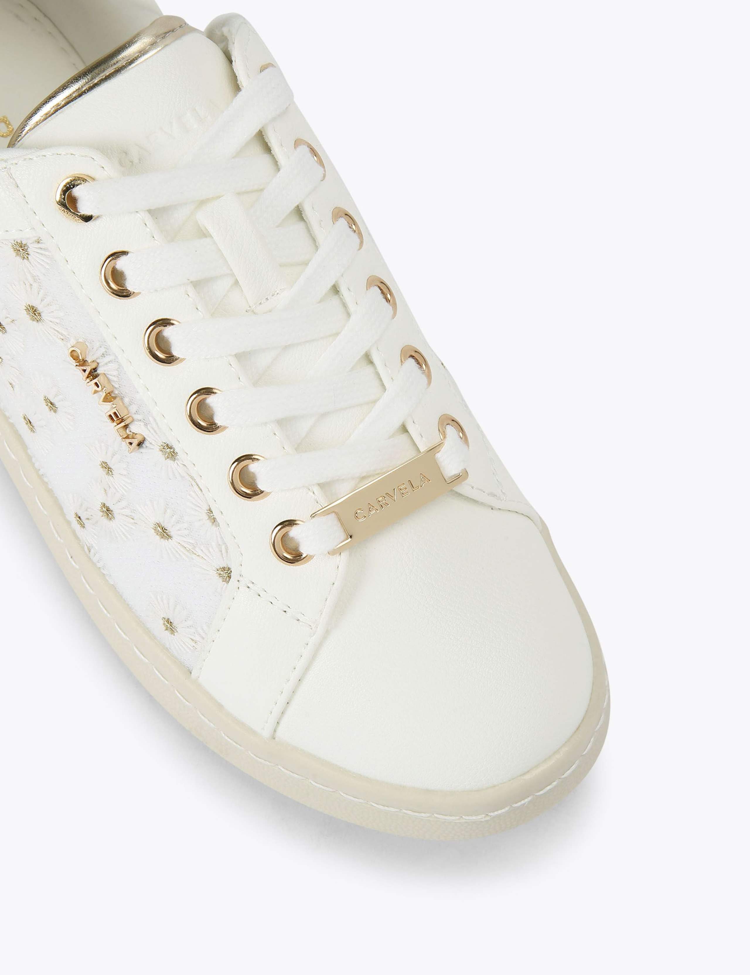 Lace Up Flower Embroidered Trainers 4 of 5