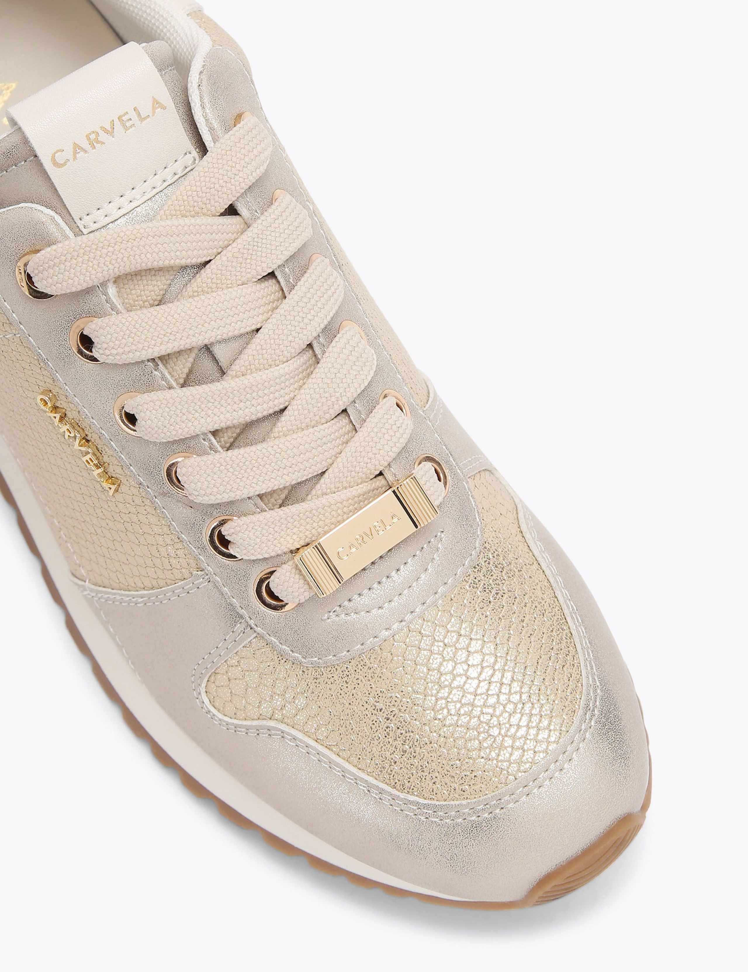 Lace Up Metallic Lizard Effect Trainers 3 of 5