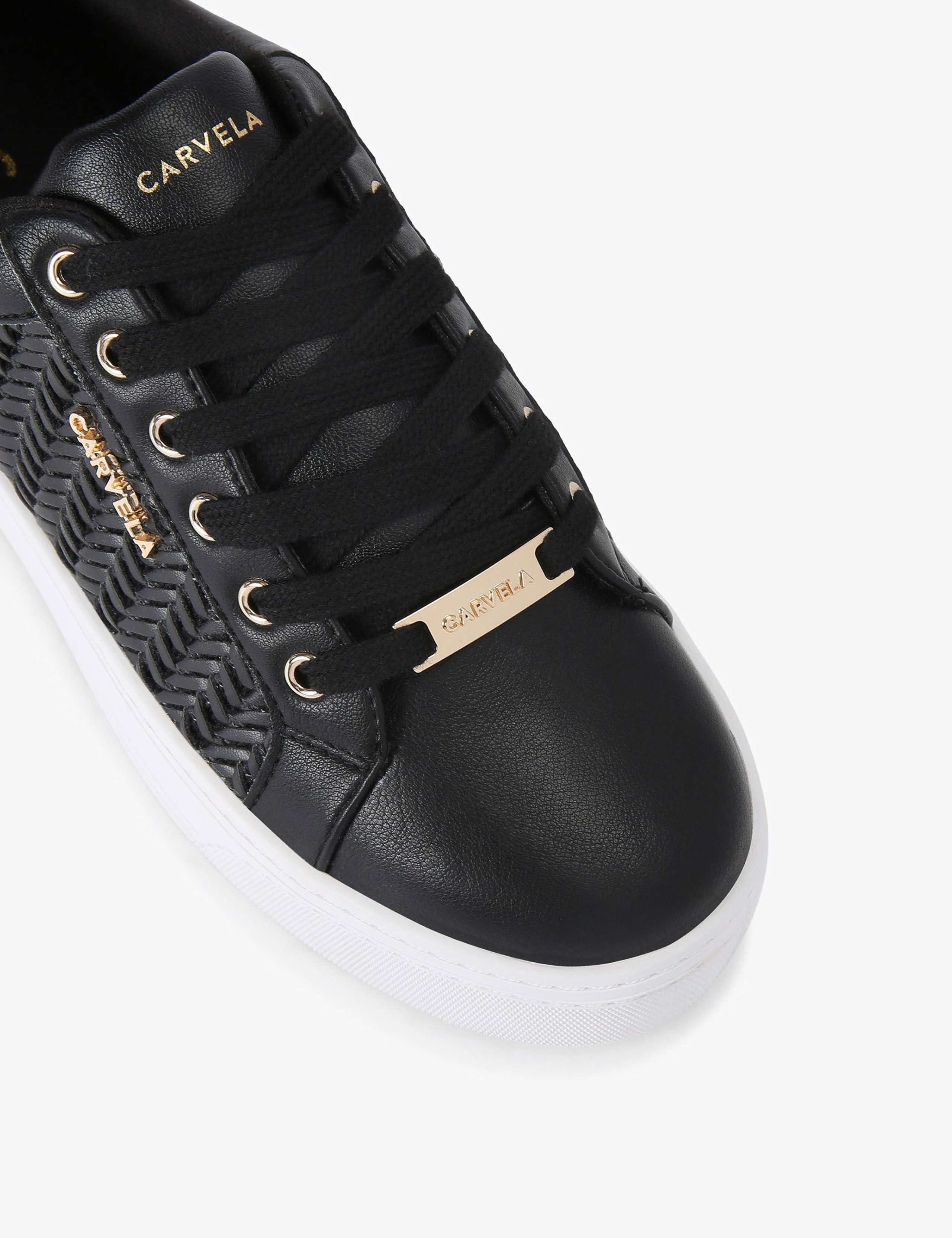 Lace Up Weave Detail Flatform Trainers 5 of 5