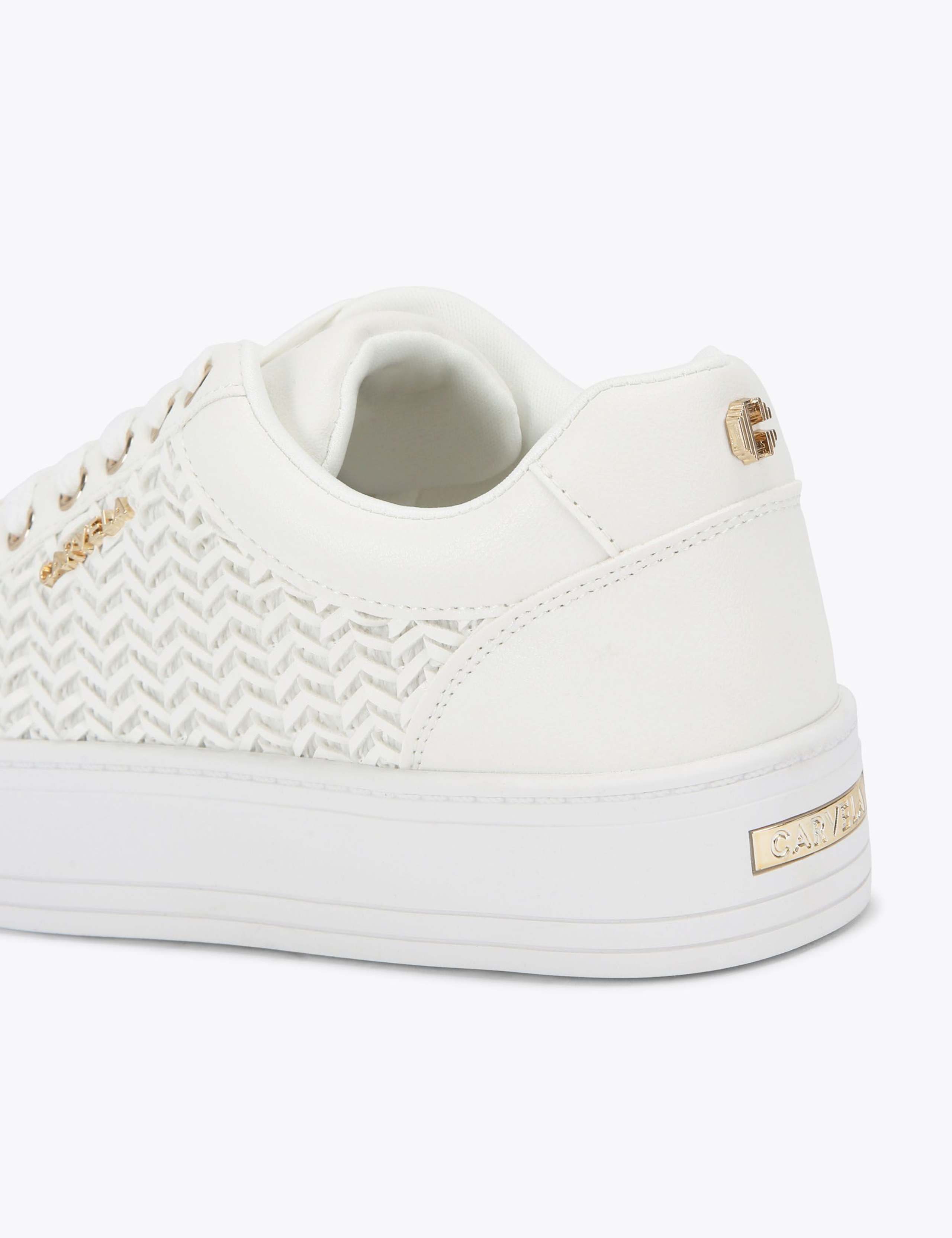 Lace Up Weave Detail Flatform Trainers 4 of 5
