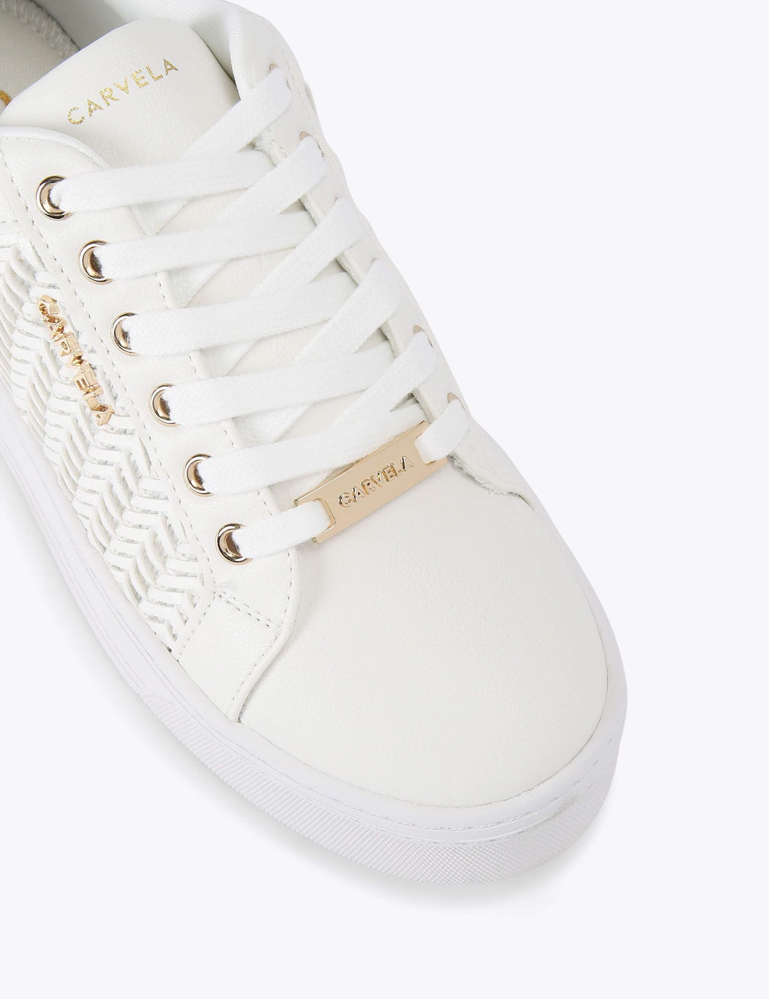 Lace Up Weave Detail Flatform Trainers 5 of 5