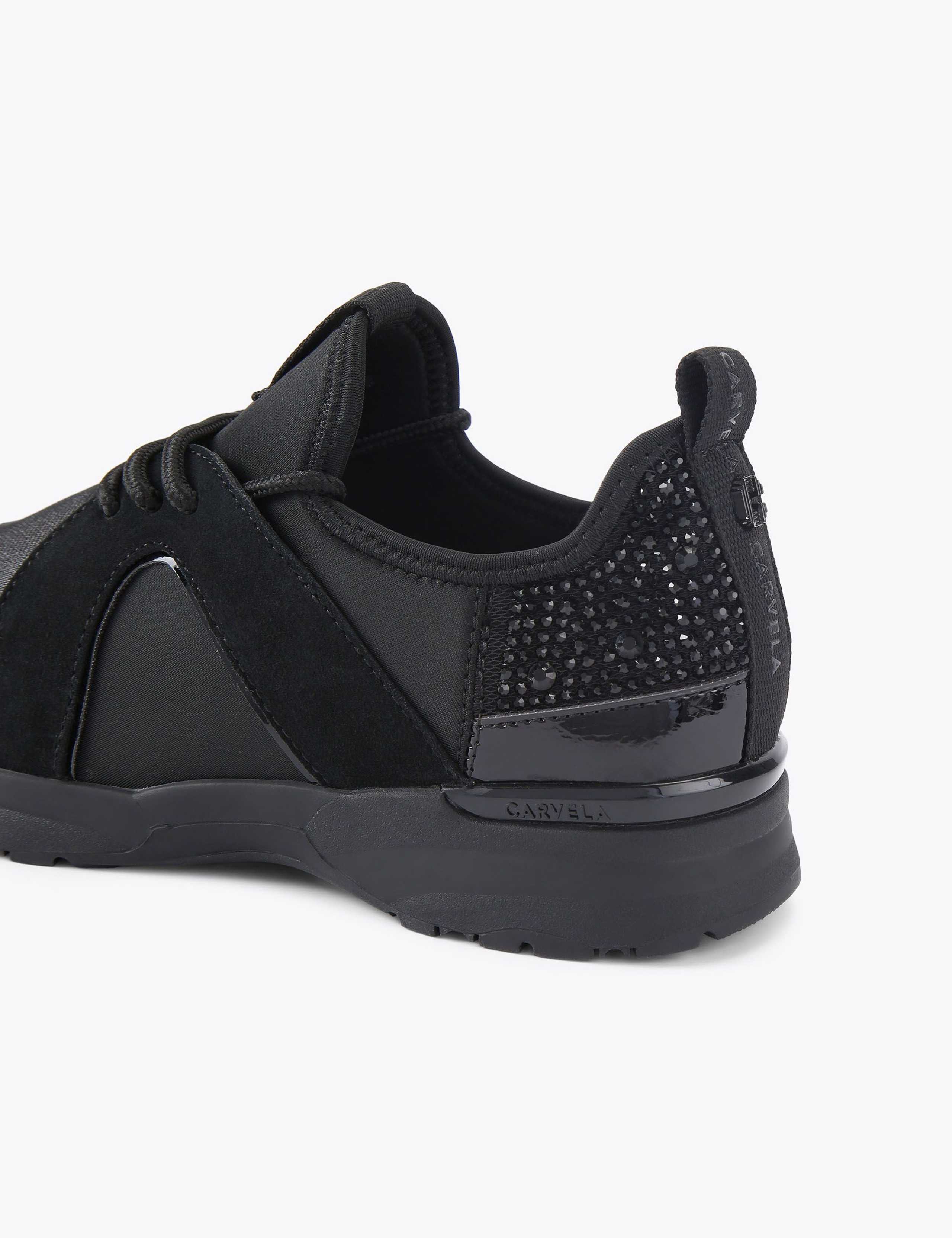 Lace Up Sparkle Crystal Embellished Trainers 3 of 5