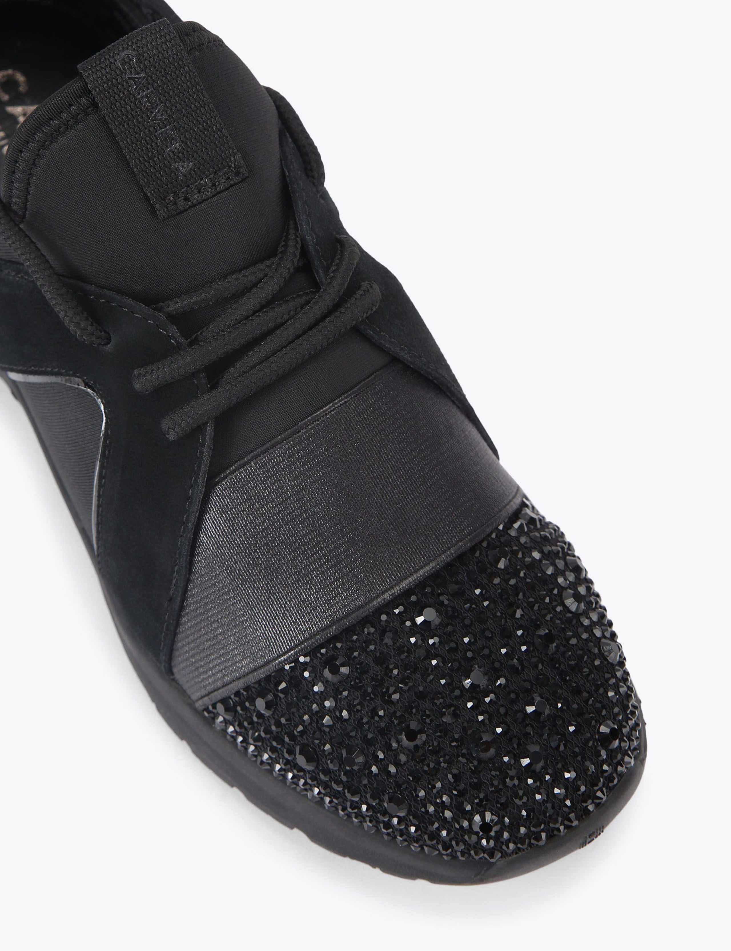 Lace Up Sparkle Crystal Embellished Trainers 4 of 5