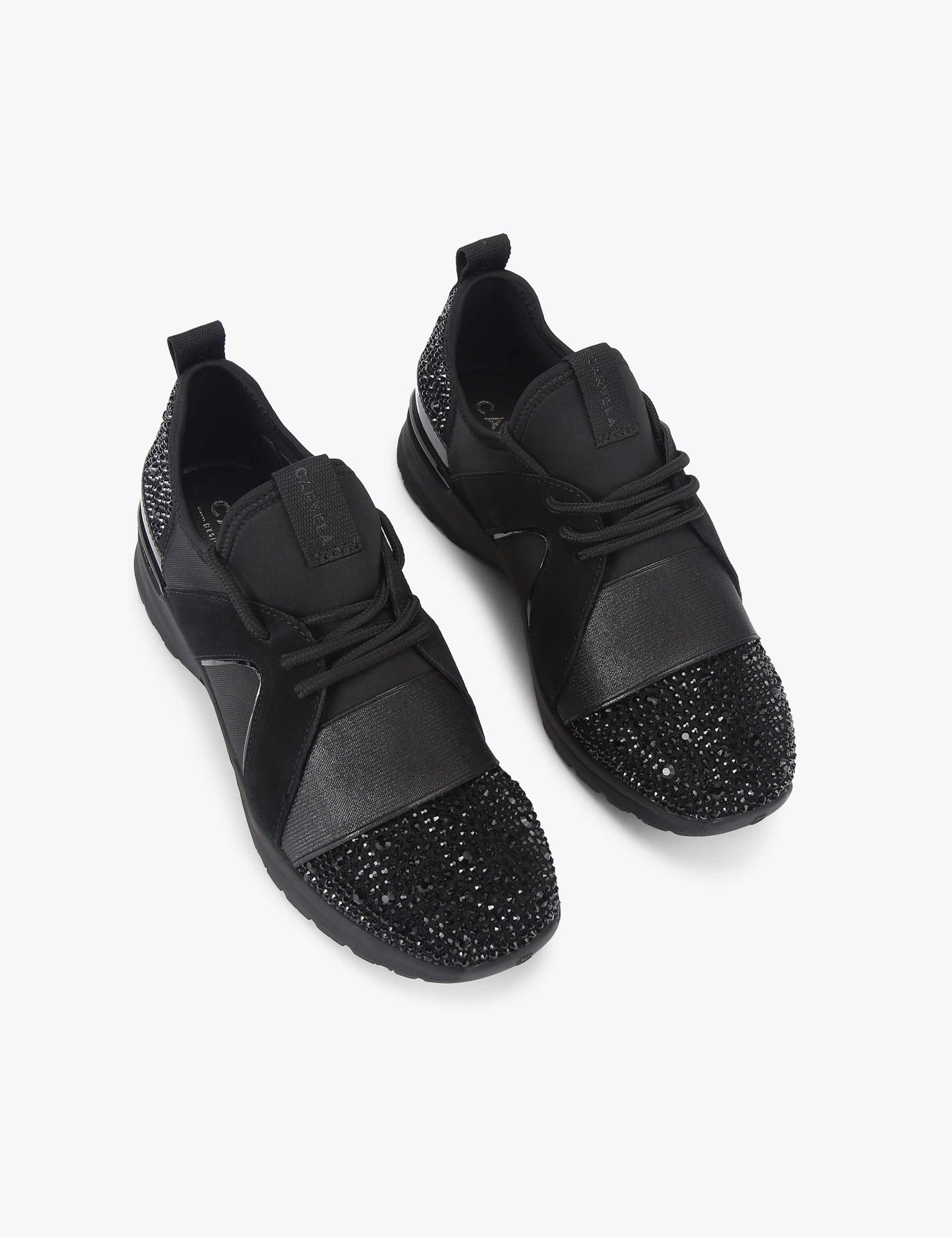 Lace Up Sparkle Crystal Embellished Trainers 5 of 5