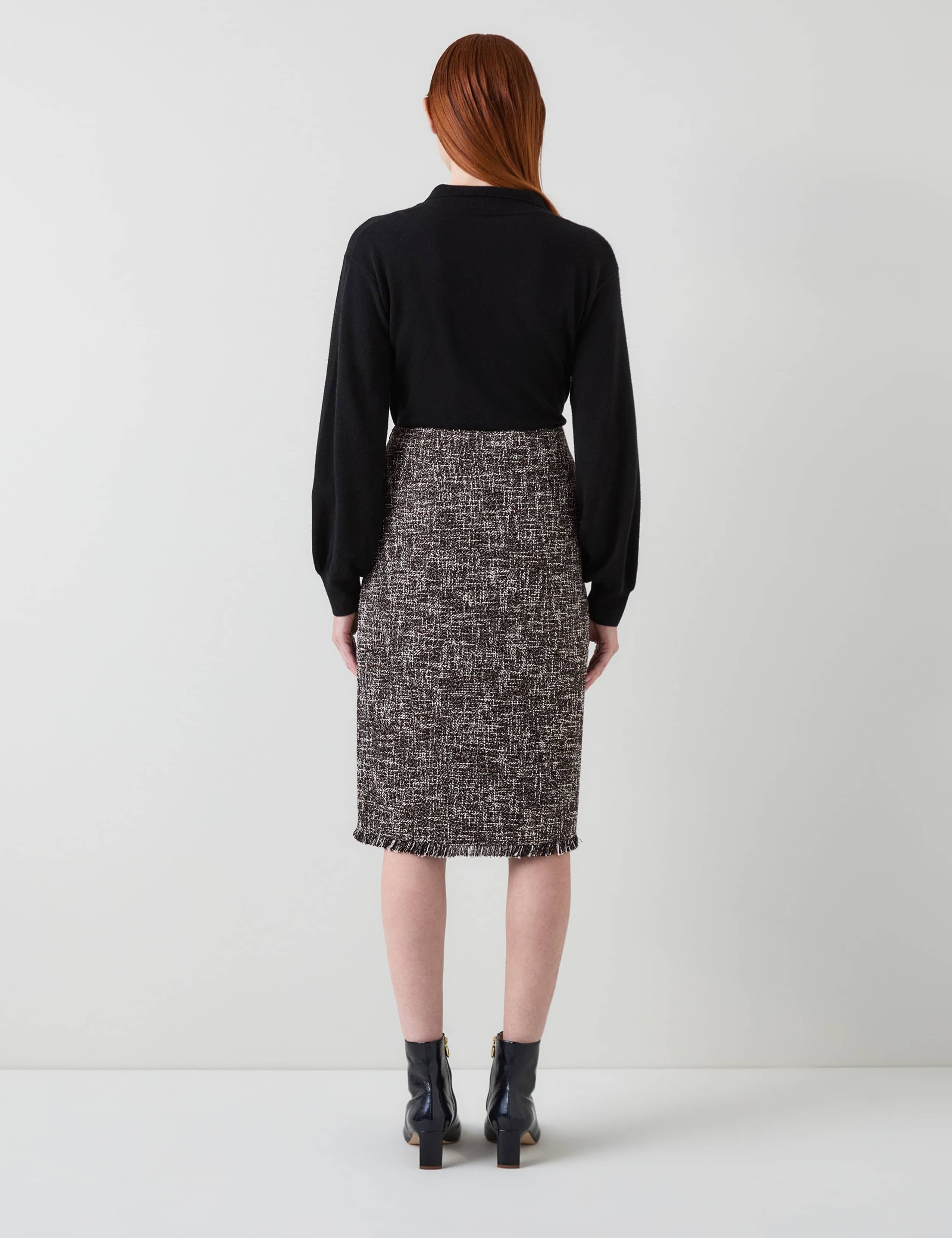 Tweed Midi A-Line Skirt with Wool 3 of 4