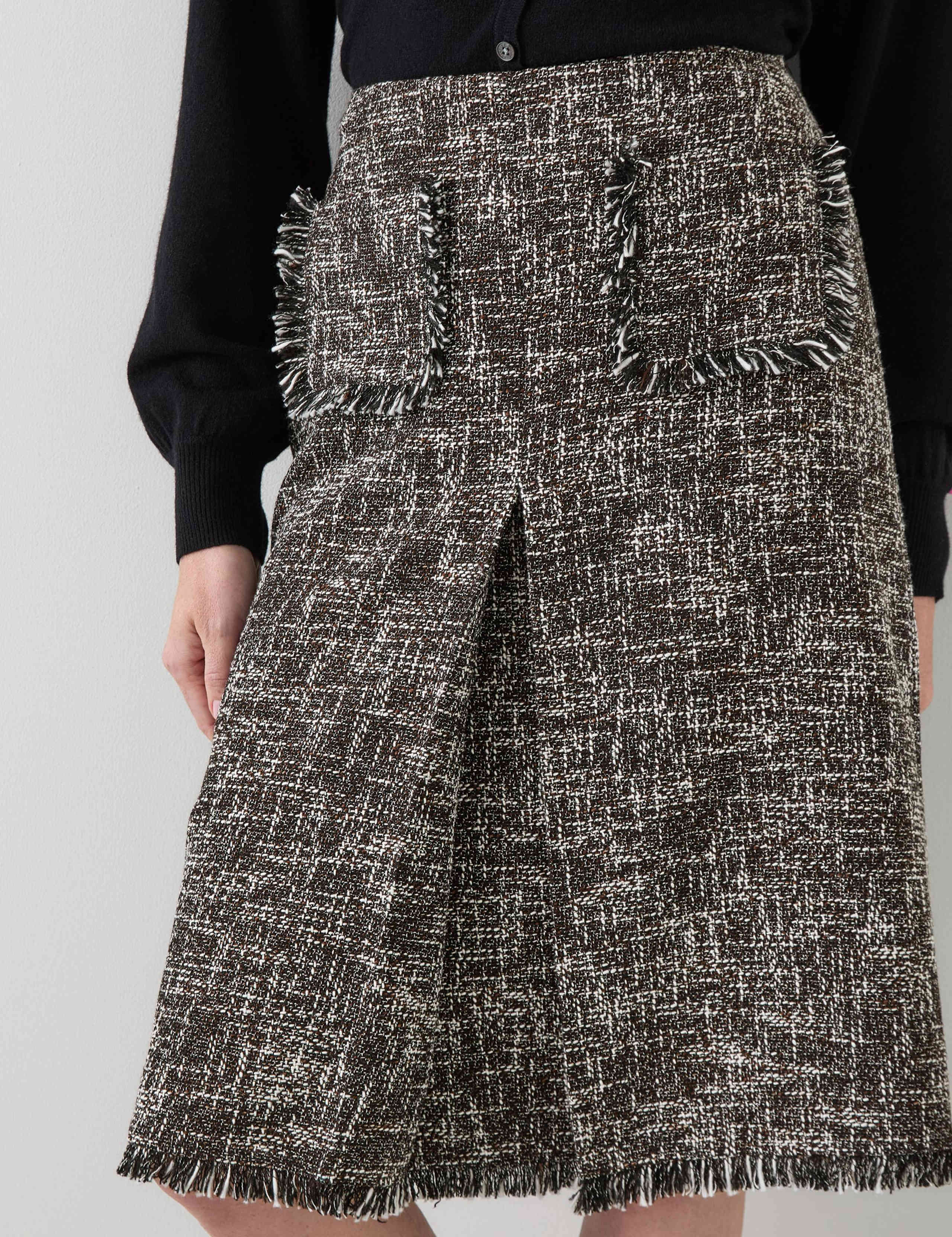 Tweed Midi A-Line Skirt with Wool 4 of 4