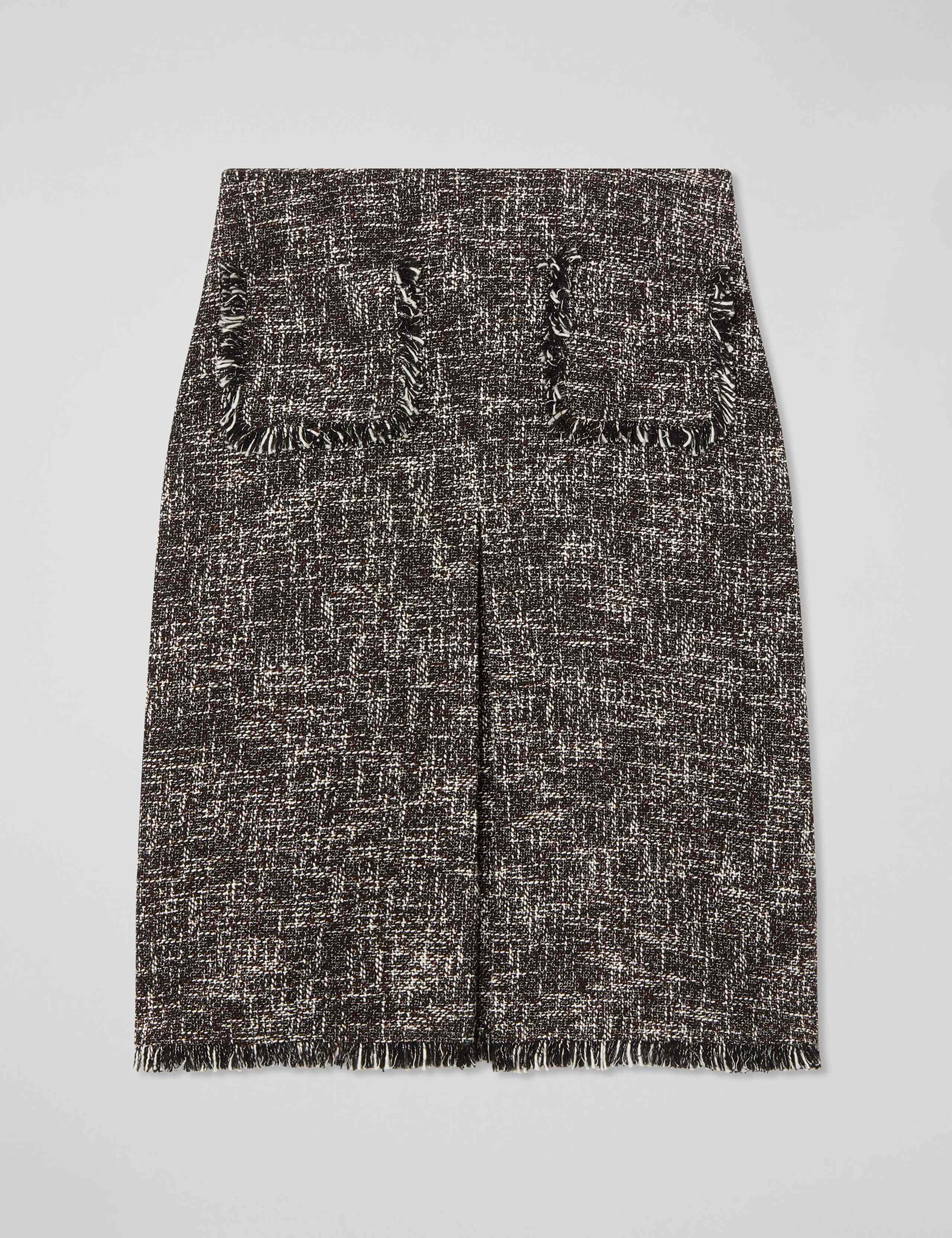 Tweed Midi A-Line Skirt with Wool 2 of 4