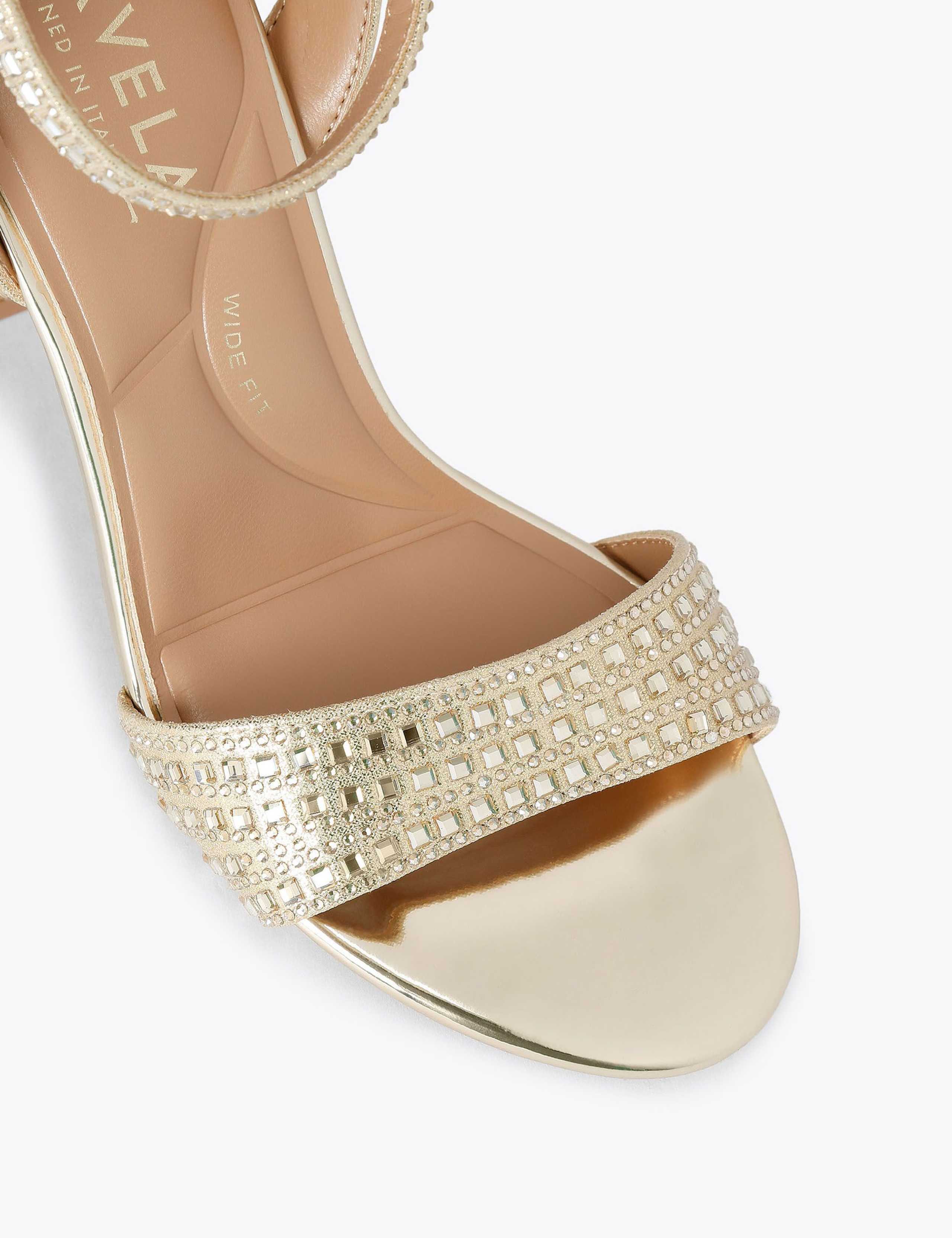 Wide Fit Metallic Block Heel Sandals 4 of 5