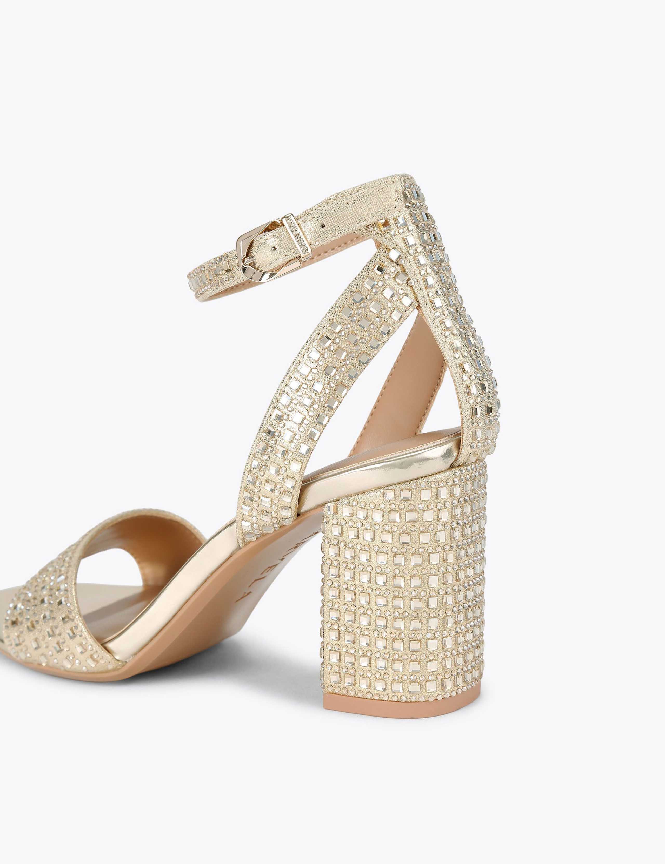 Wide Fit Metallic Block Heel Sandals 5 of 5