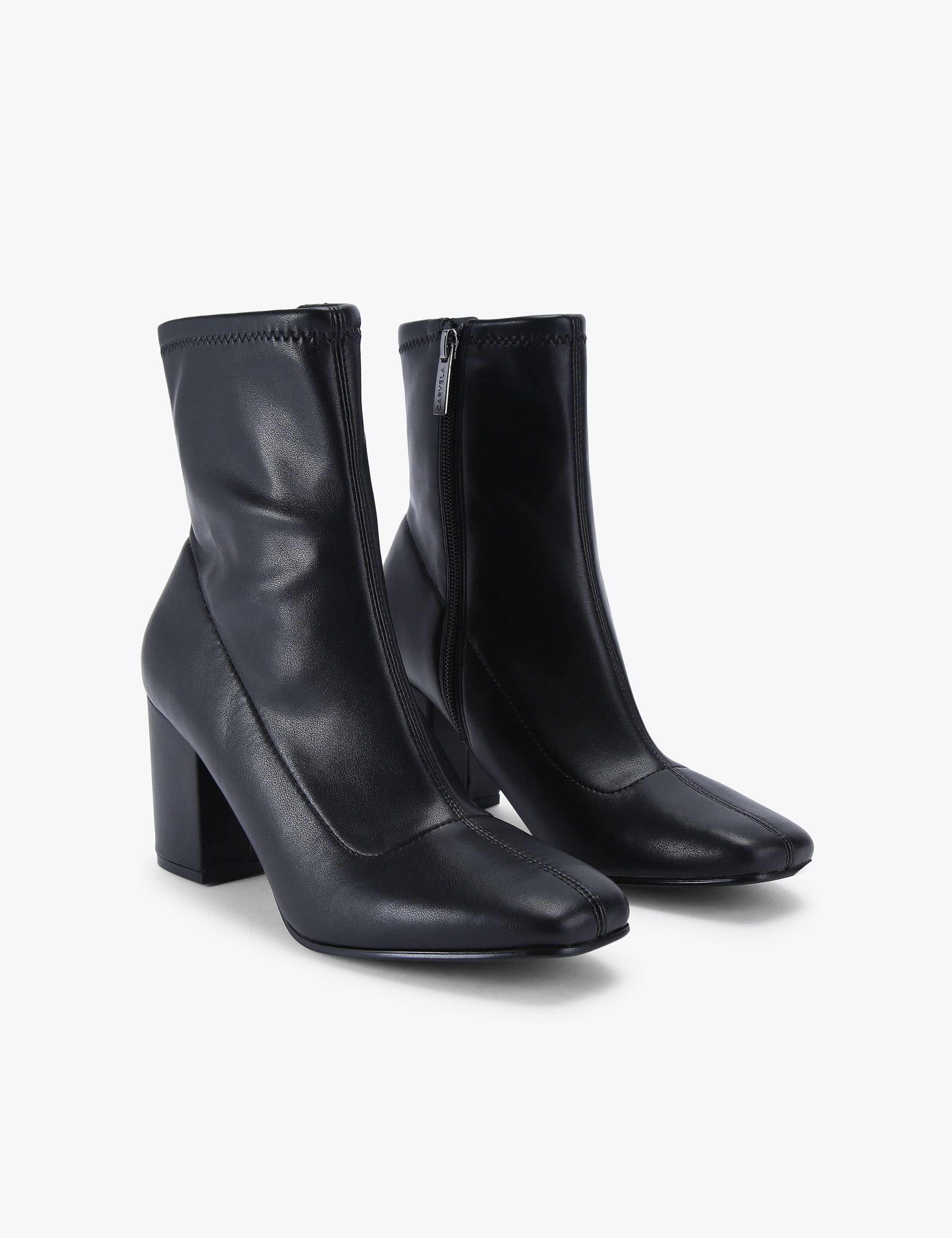 Block Heel Square Toe Ankle Boots 3 of 6